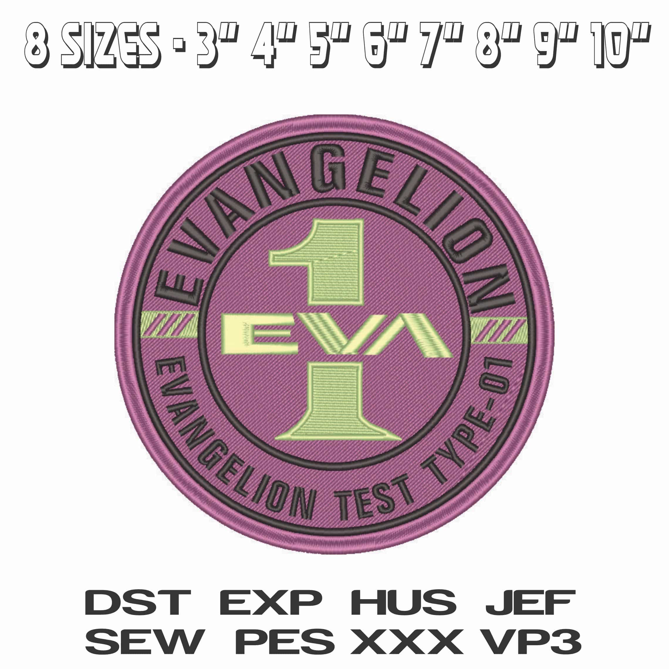 Evangelion - EVA level 1 - Anime-Elegant embroidery design file - instant download — view 2