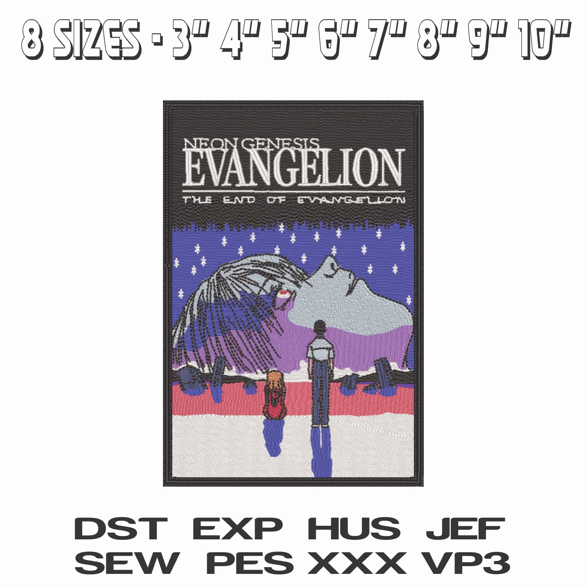 Evangelion - Neon Genesis - Anime-Elegant embroidery design file - instant download — view 2