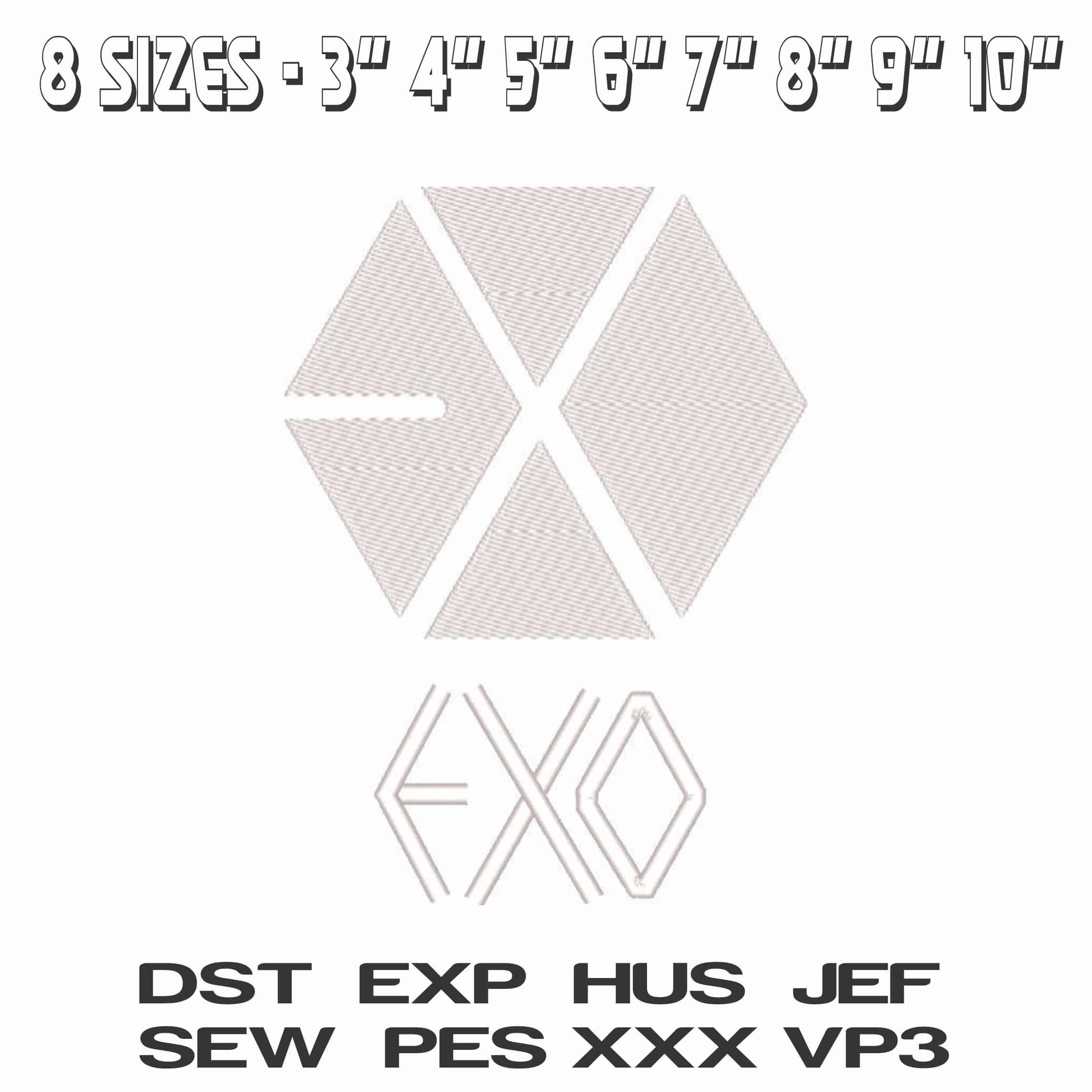 Exo Logo-Elegant embroidery design file - instant download — view 2
