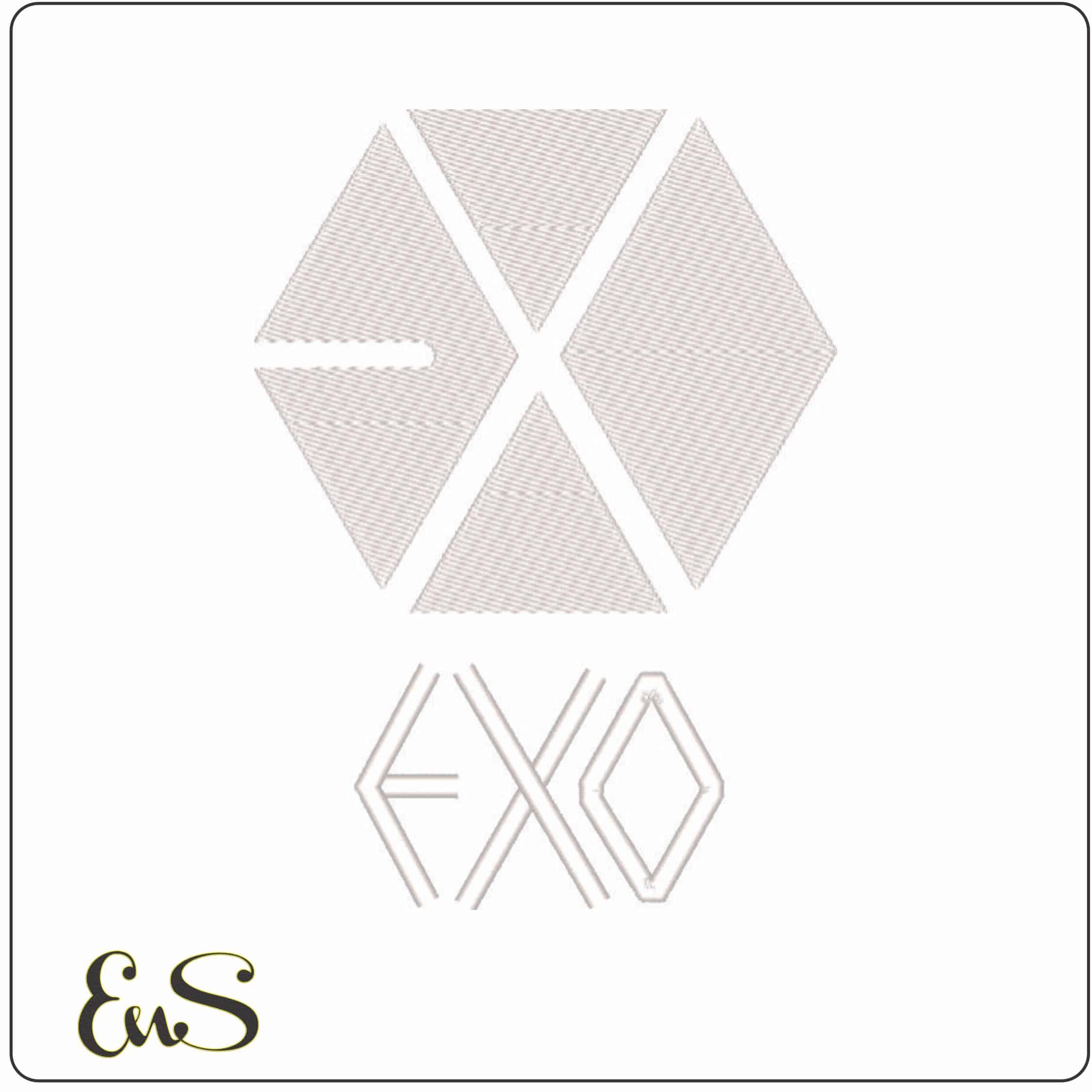 Exo Logo-Elegant embroidery design file - instant download