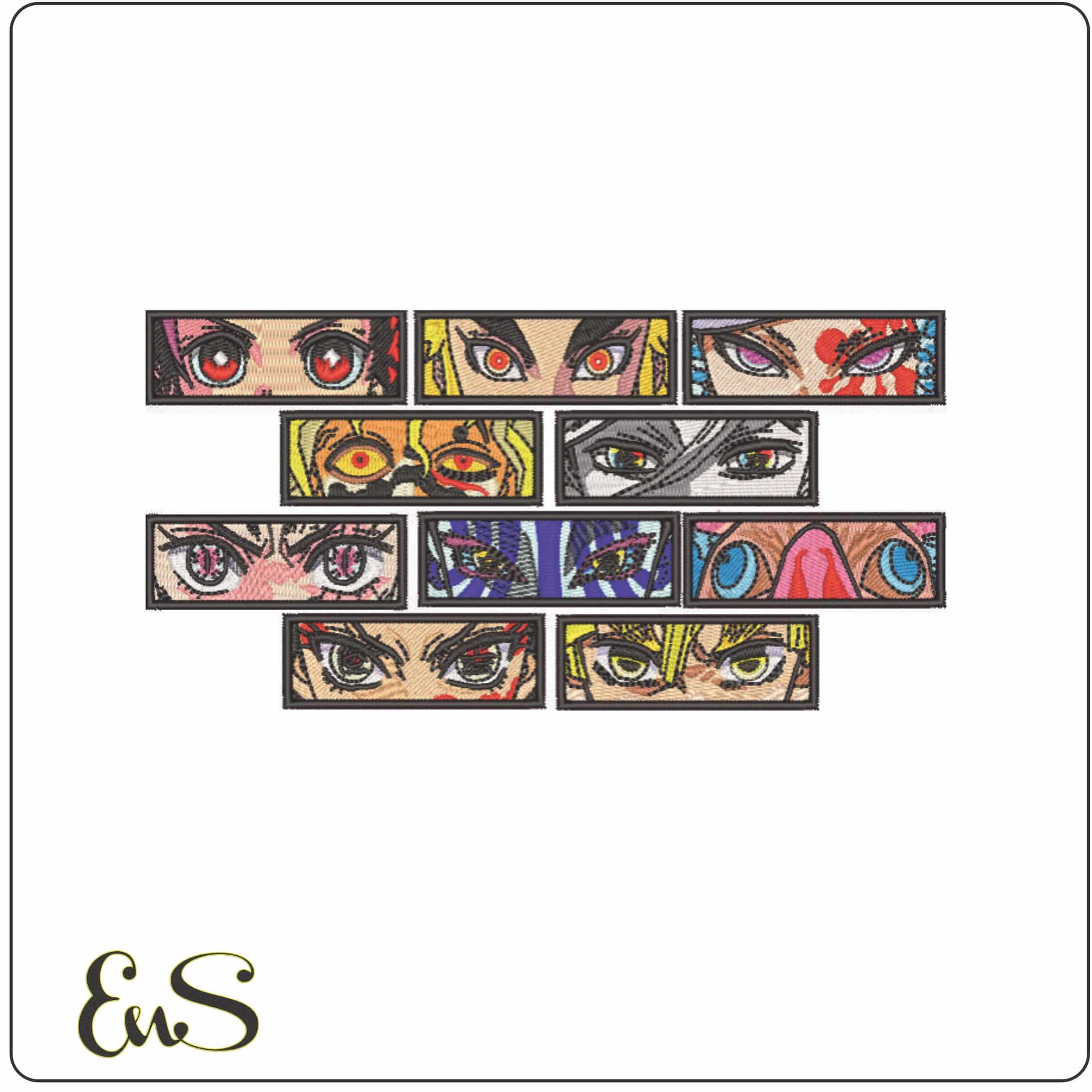 Eyes  - Anime-Elegant embroidery design file - instant download