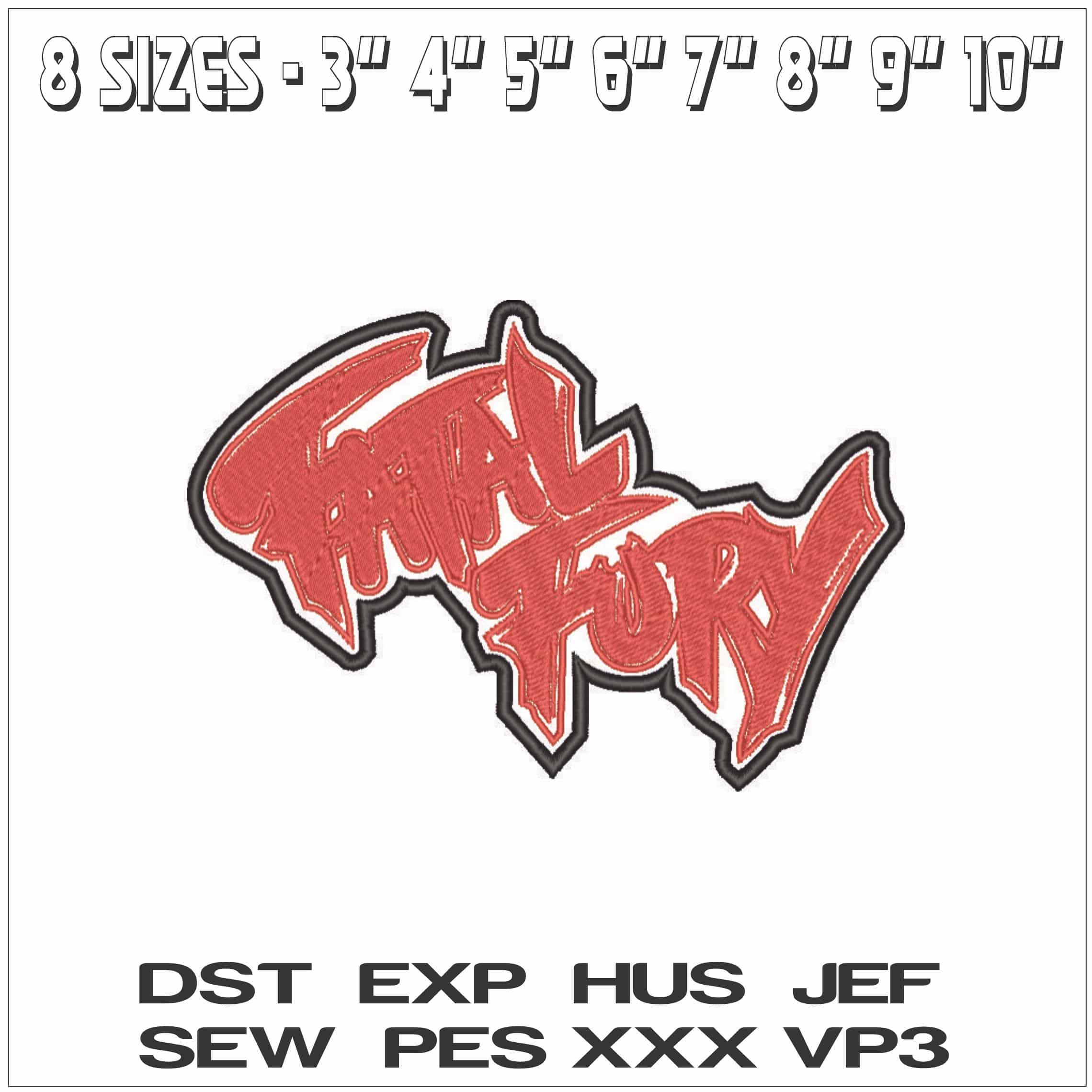 Fatal Fury Logo-Elegant embroidery design file - instant download — view 2