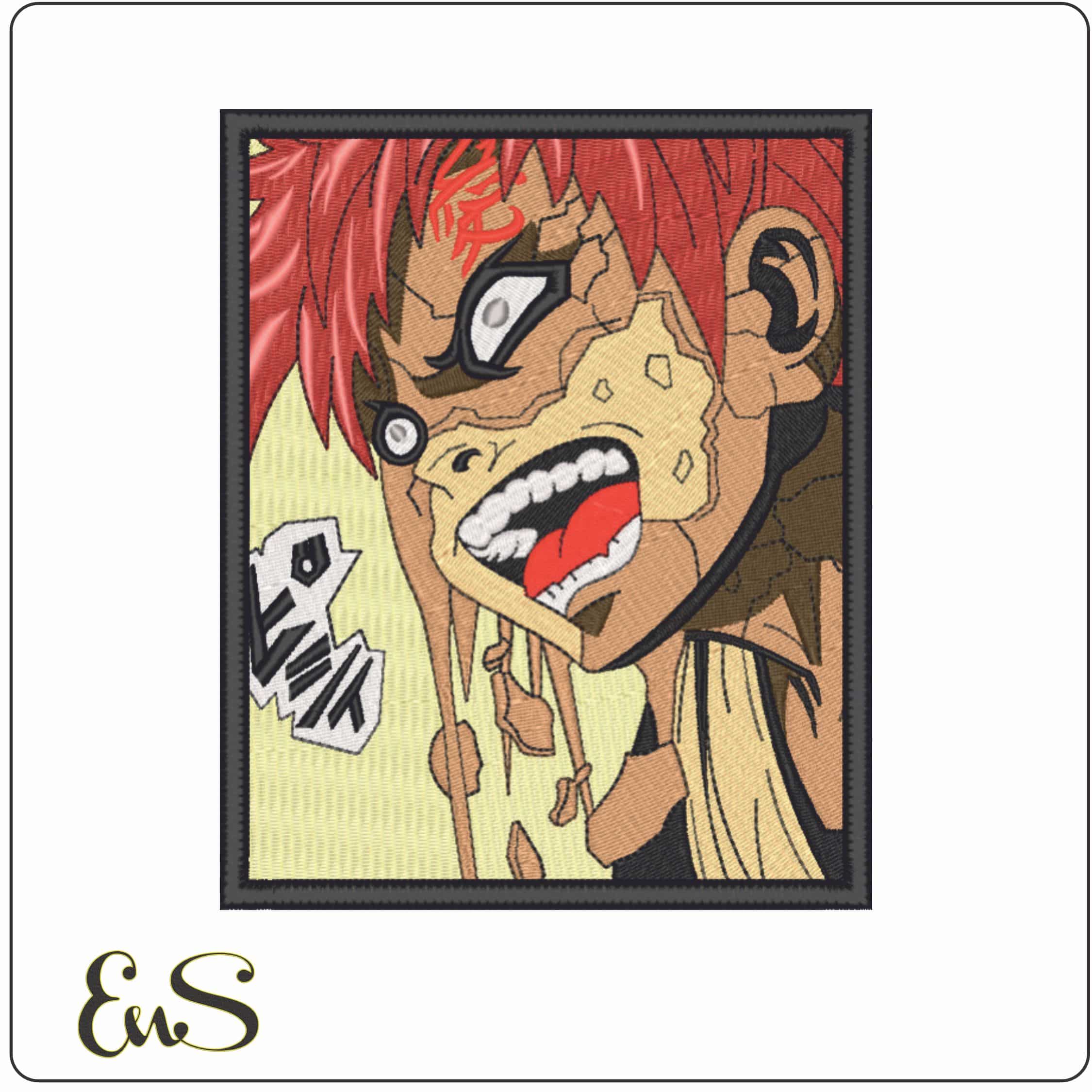 Gaara Cara De Arena - Naruto - Anime-Elegant embroidery design file - instant download