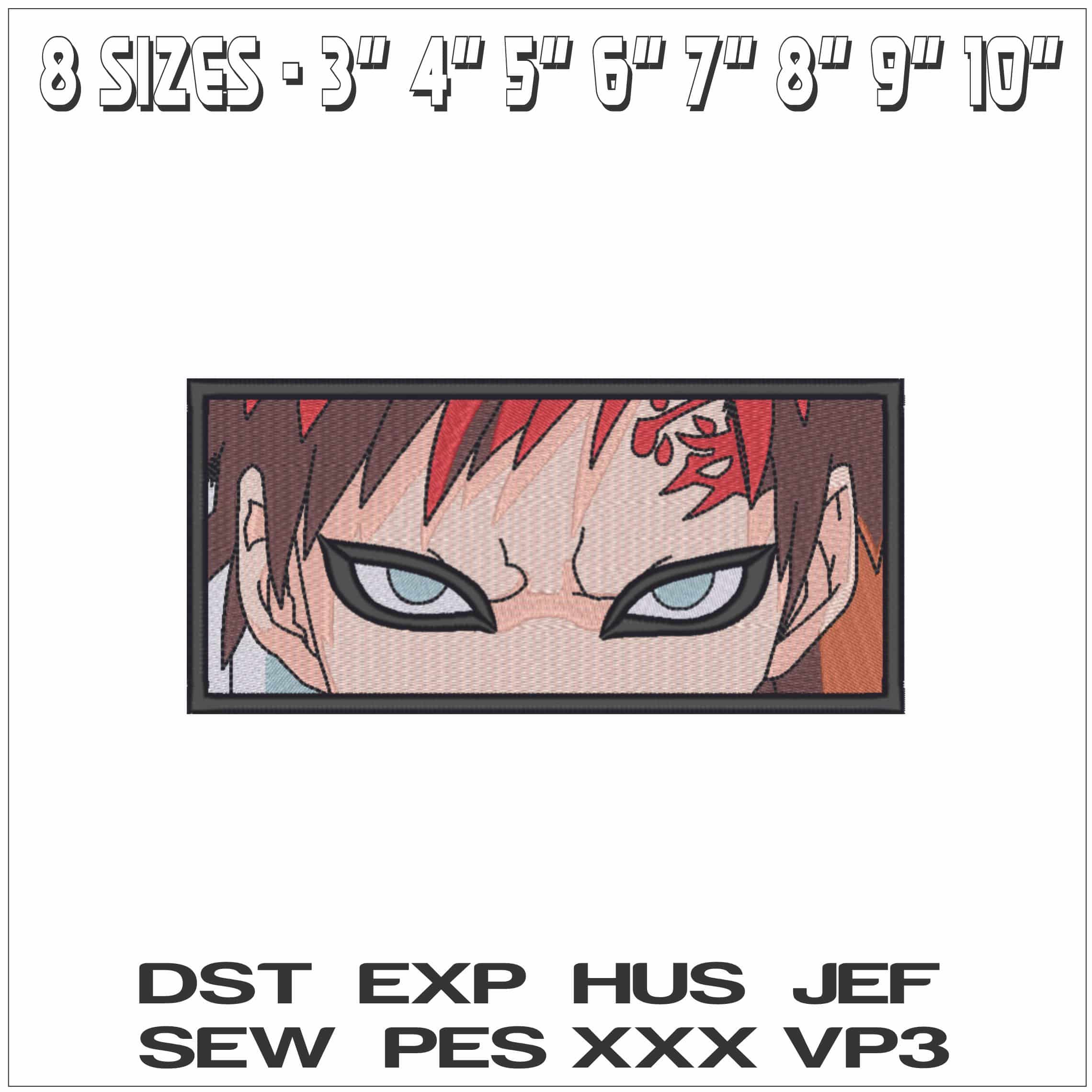 Gaara Ojos  - Naruto - Anime-Elegant embroidery design file - instant download — view 2
