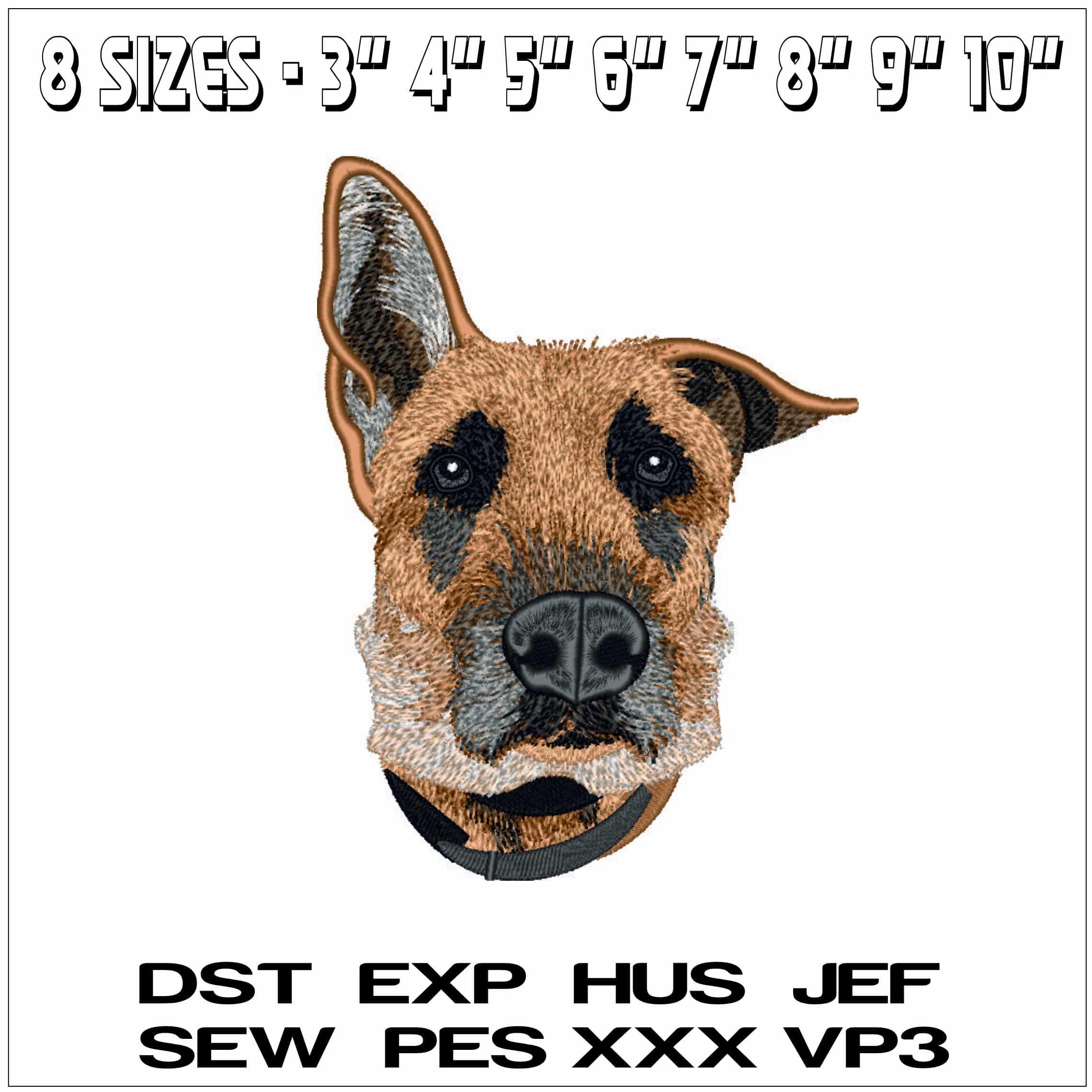 German Shepard Dog-Elegant embroidery design file - instant download — view 2