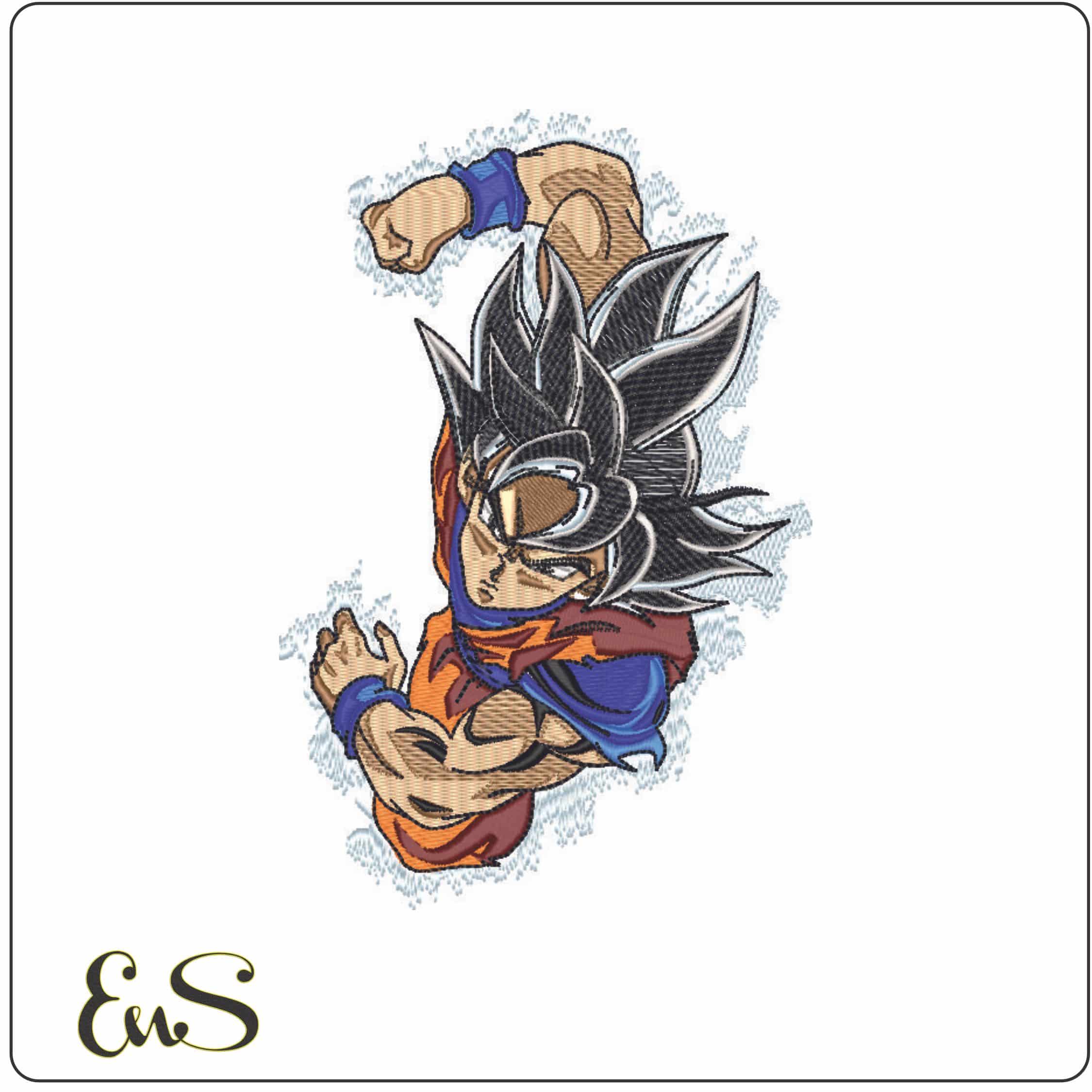 Goku Attacking punch - Dragon Ball - Anime-Elegant embroidery design file - instant download