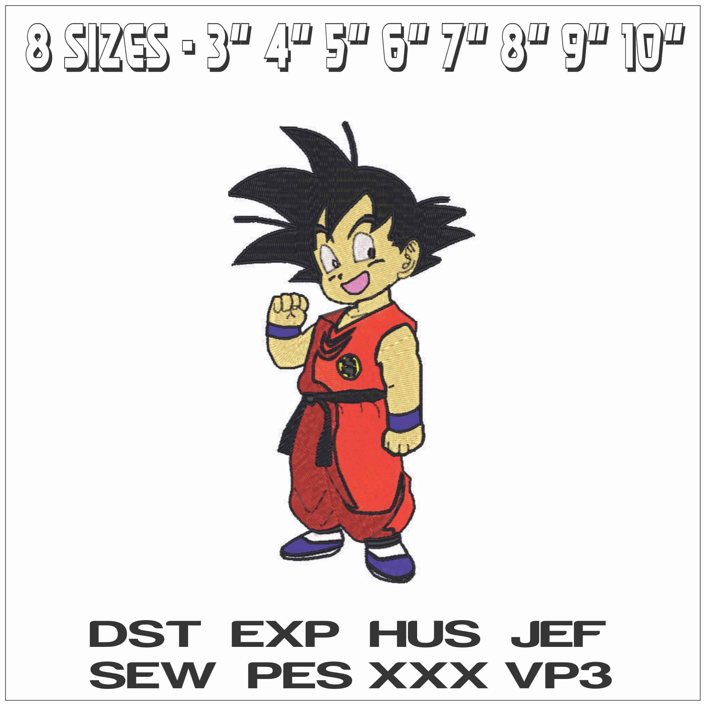 Goku Chico - Dragon Ball - Anime-Elegant embroidery design file - instant download — view 2