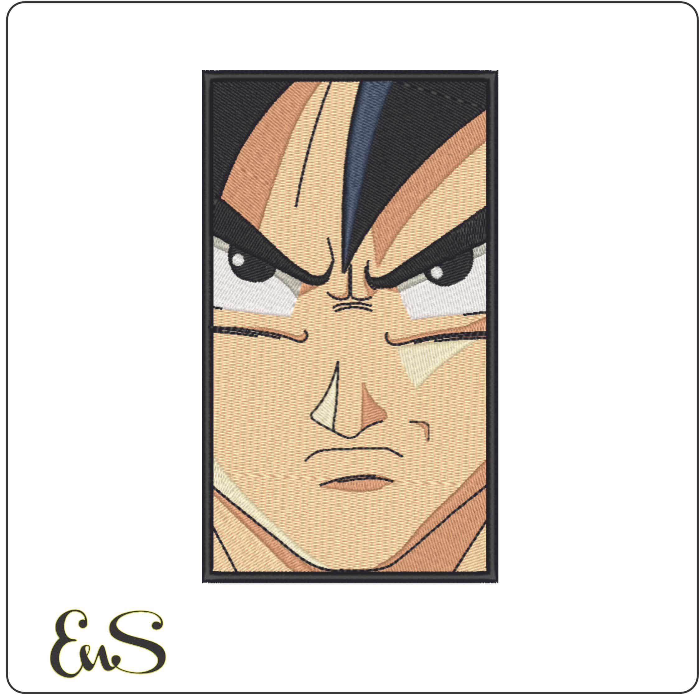 Goku Face Vertical - Dragon Ball - Anime-Elegant embroidery design file - instant download