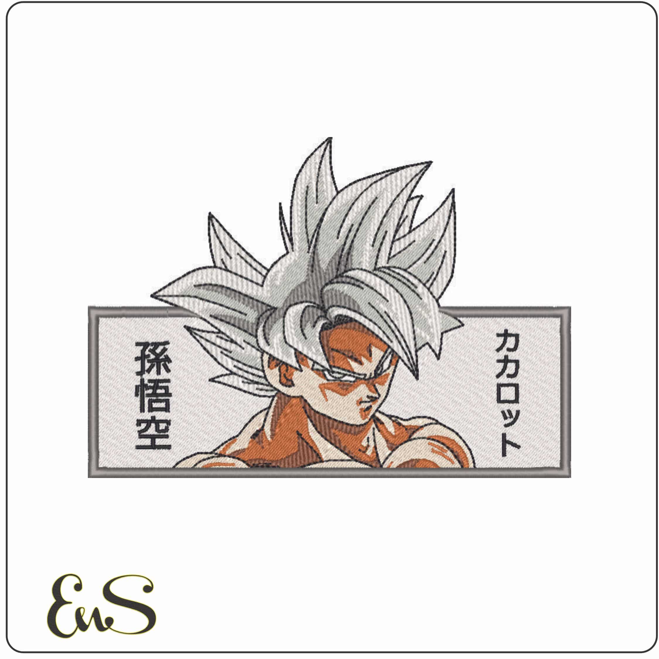 Goku head Grey Hair - Dragon Ball - Anime-Elegant embroidery design file - instant download