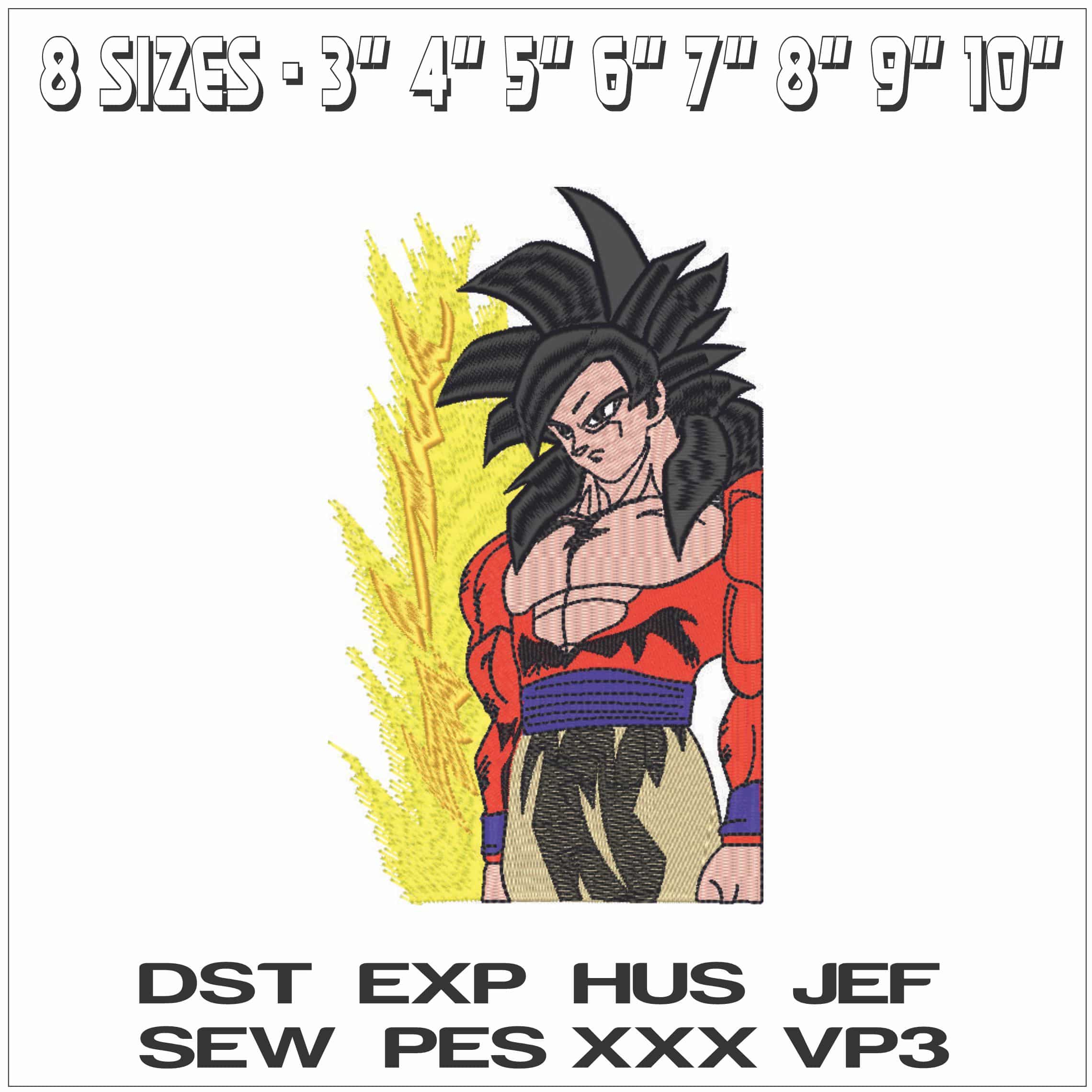 Goku In flame - Dragon Ball - Anime-Elegant embroidery design file - instant download — view 2