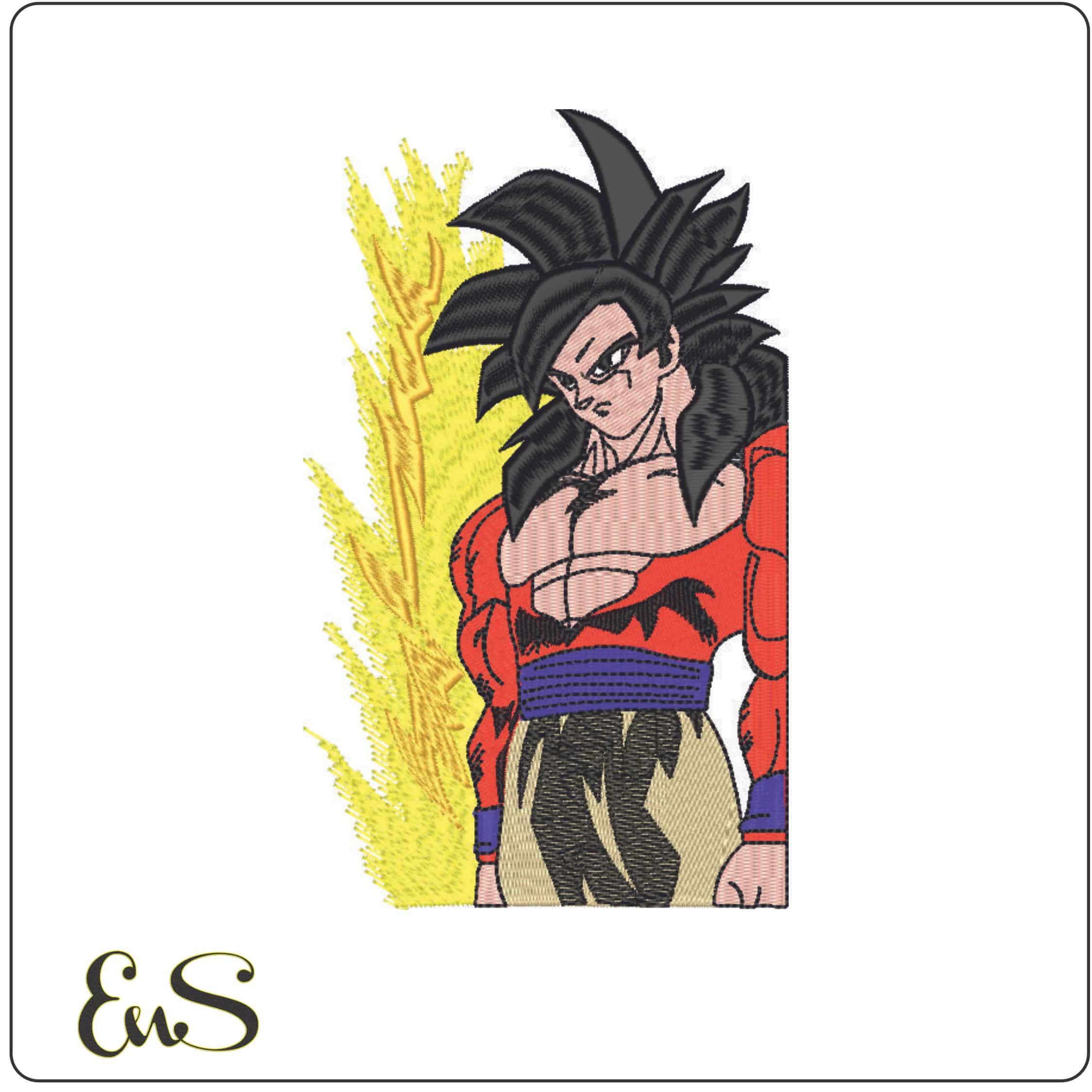 Goku In flame - Dragon Ball - Anime-Elegant embroidery design file - instant download