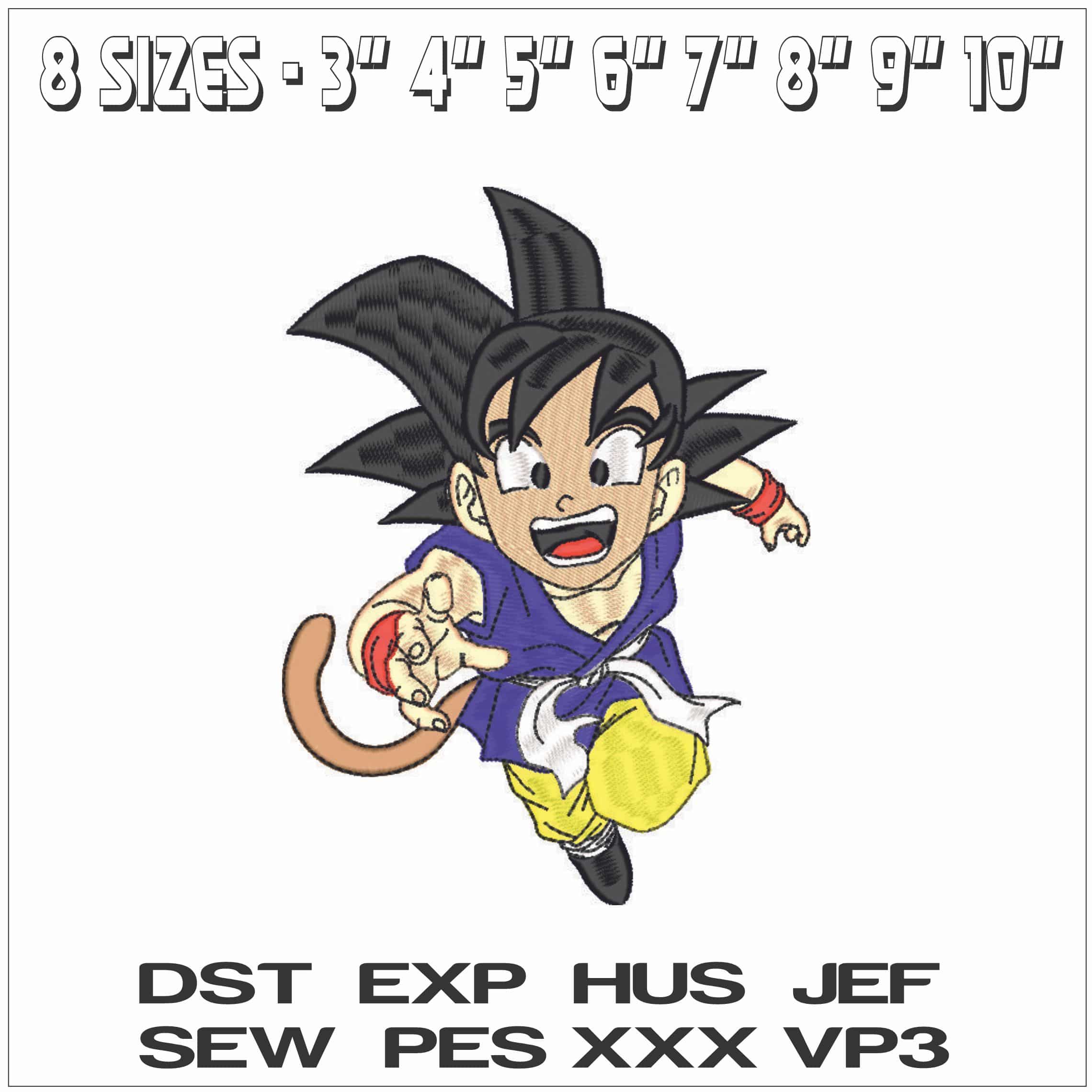 Goku Running - Dragon Ball - Anime-Elegant embroidery design file - instant download — view 2