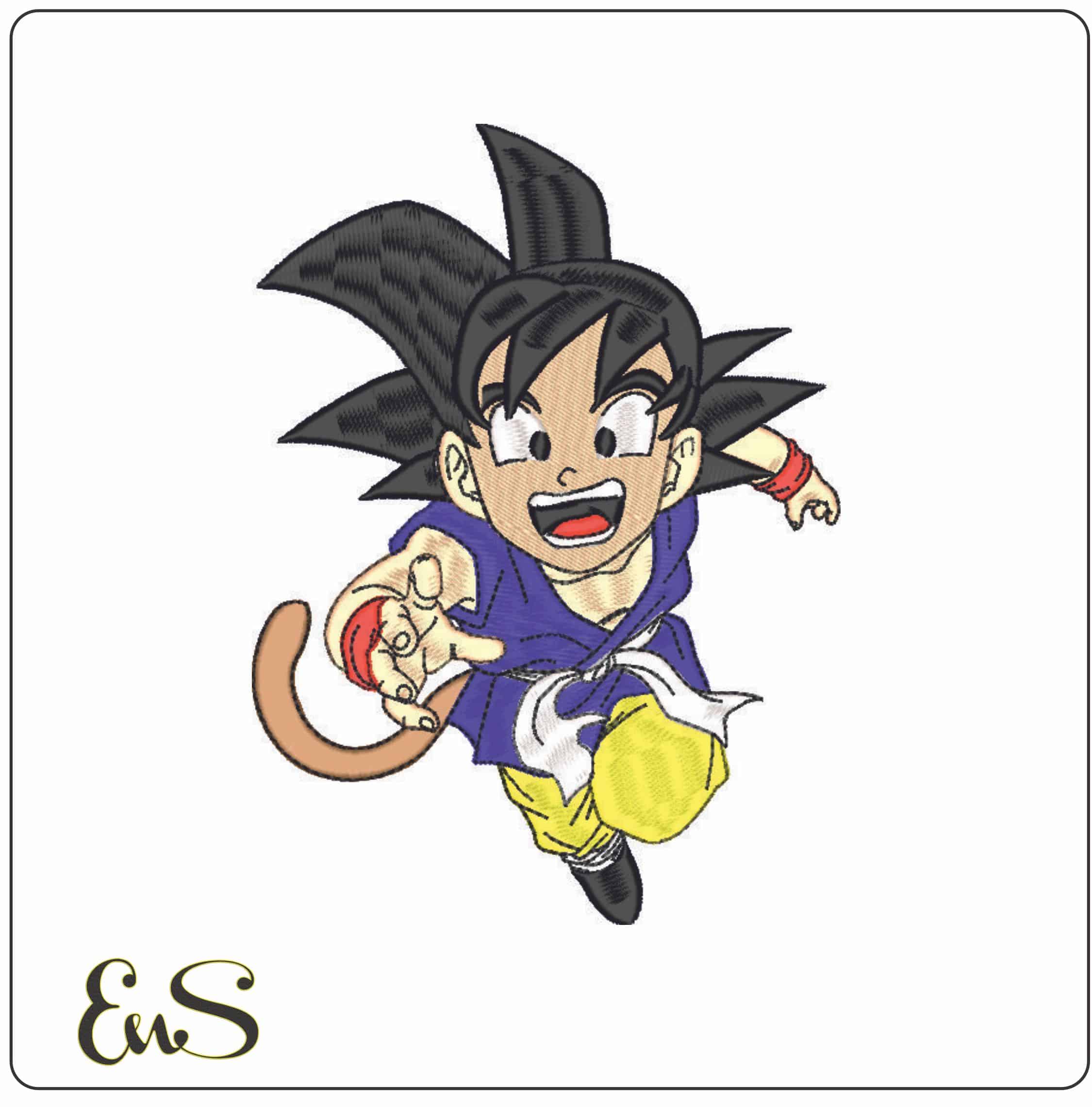 Goku Running - Dragon Ball - Anime-Elegant embroidery design file - instant download