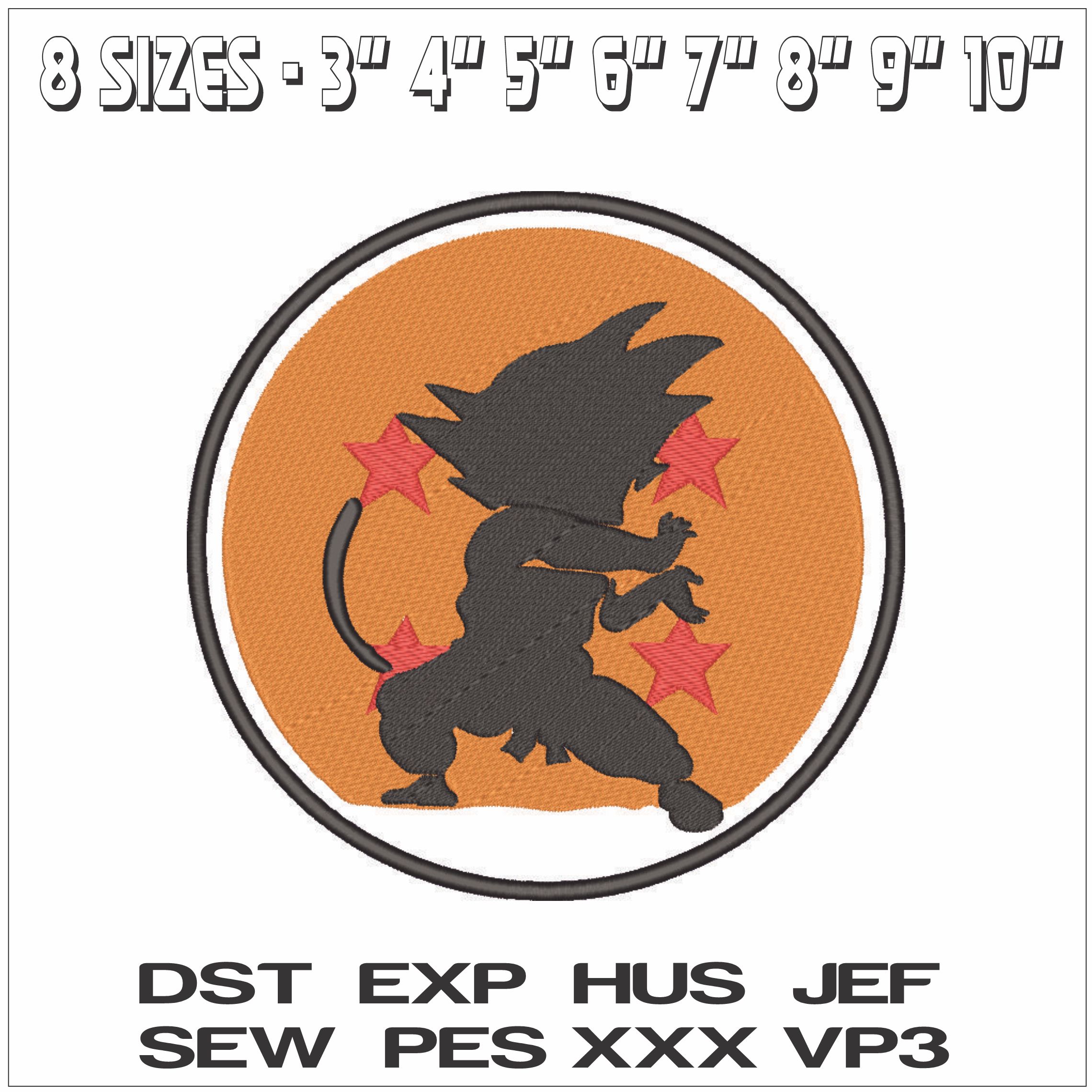 Goku Silohette - Dragon Ball - Anime-Elegant embroidery design file - instant download — view 2