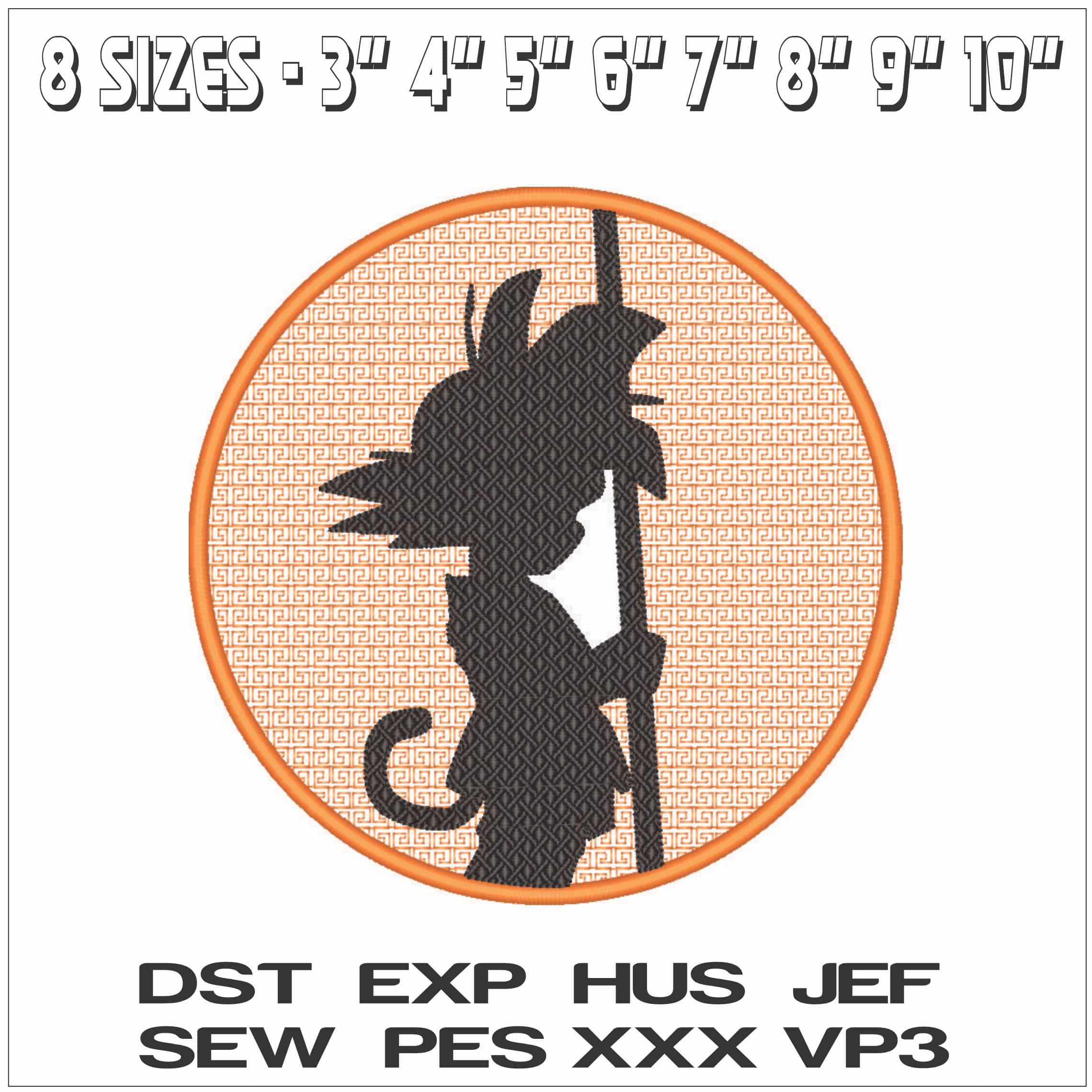 Goku Silohette Circle - Dragon Ball - Anime-Elegant embroidery design file - instant download — view 2