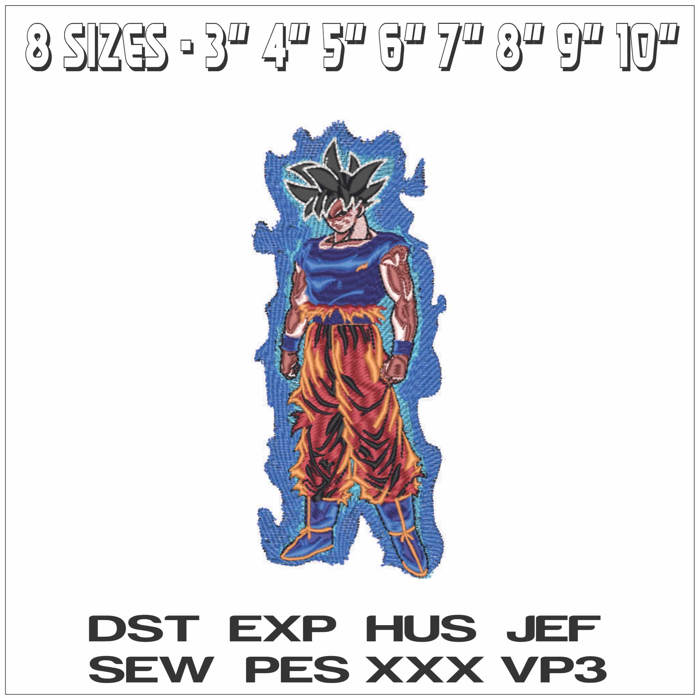 Goku Ultra Instinct - Dragon Ball - Anime-Elegant embroidery design file - instant download — view 2