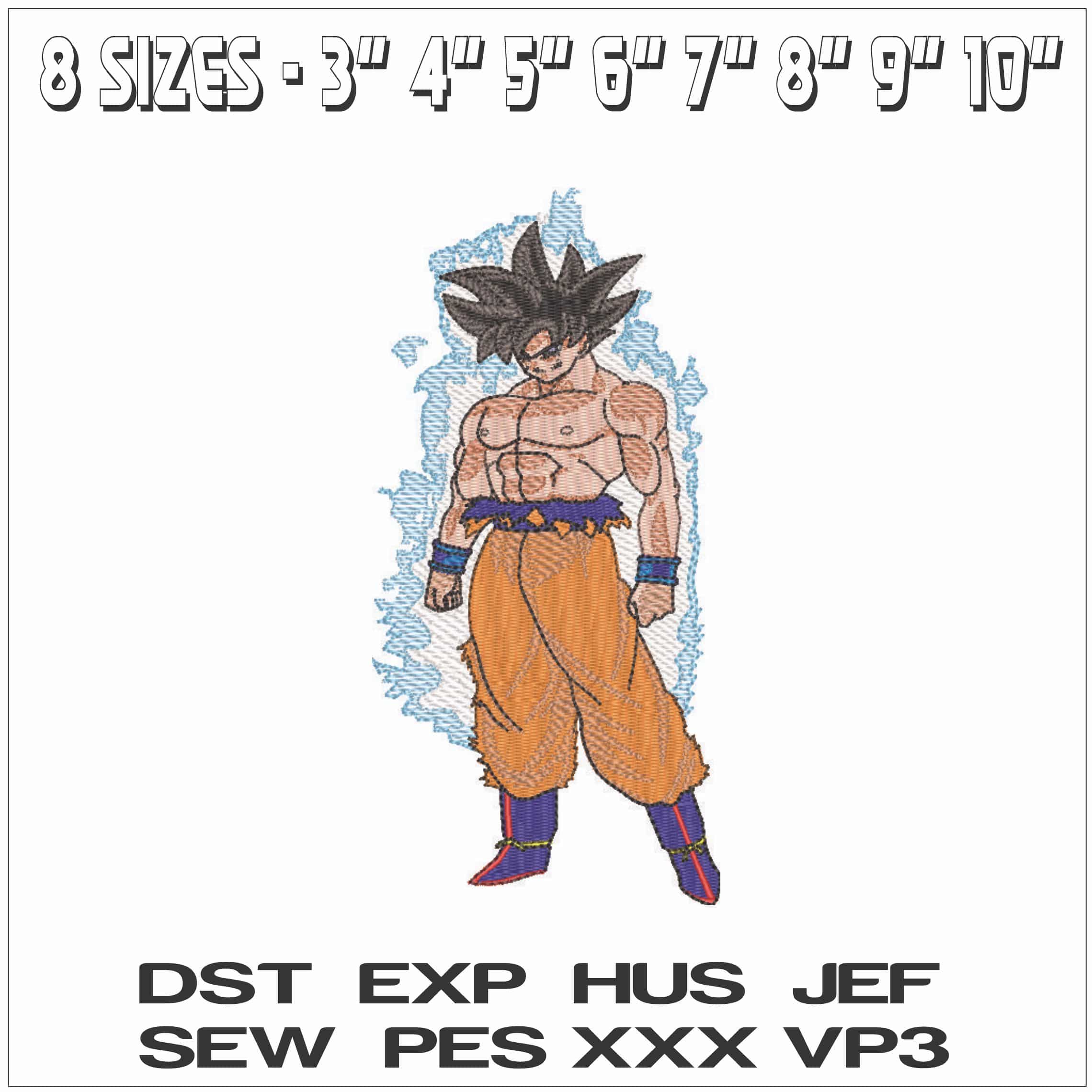 Goku Ultra Looking down - Dragon Ball - Anime-Elegant embroidery design file - instant download — view 2