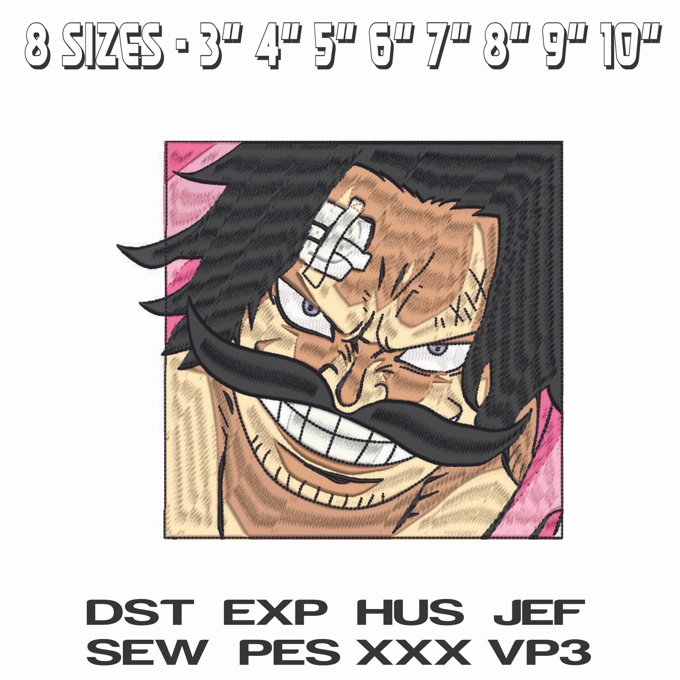 Gol D Roger - Gold Digger - One Piece - Anime-Elegant embroidery design file - instant download — view 2