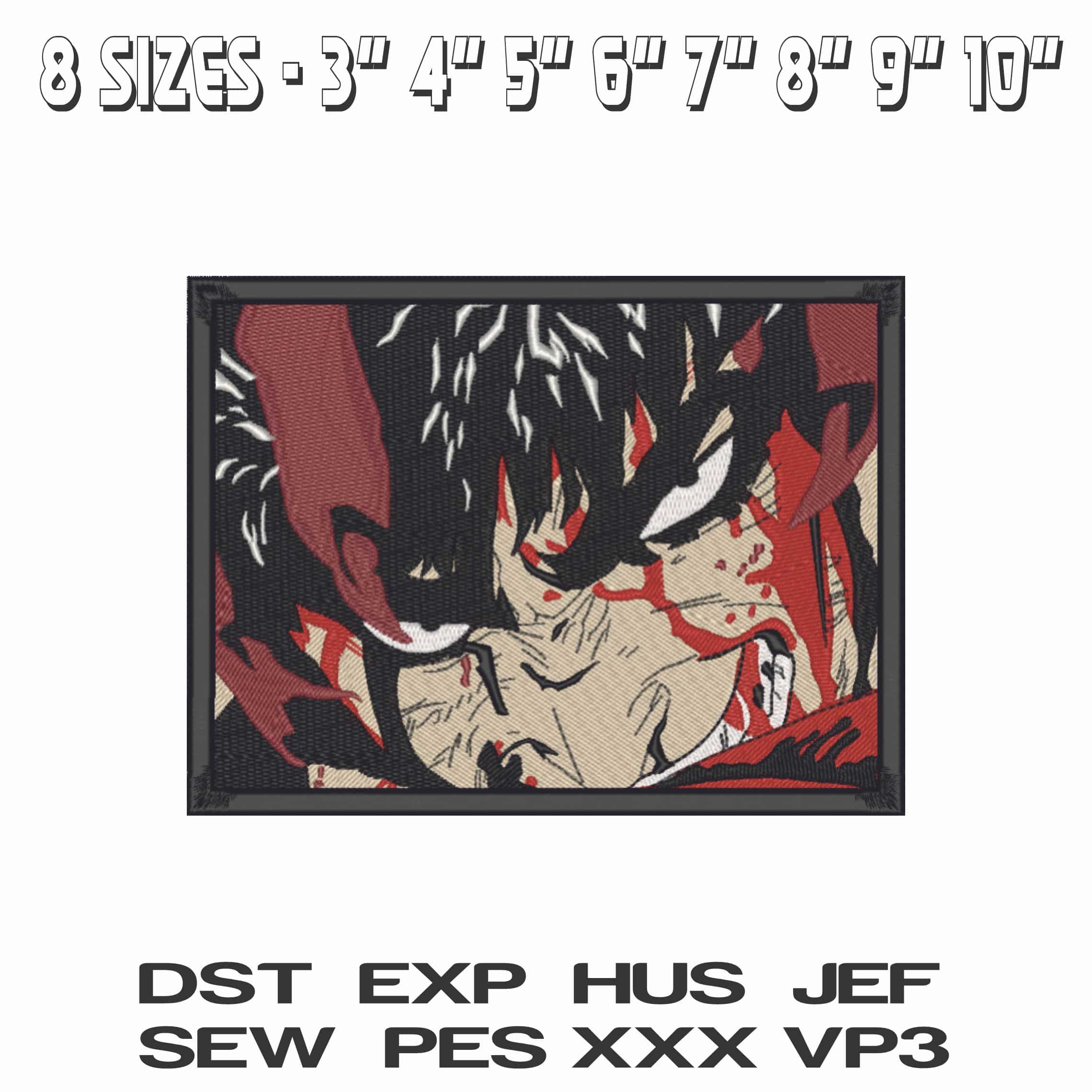 Guts Berserk Blood Bites - Anime-Elegant embroidery design file - instant download — view 2