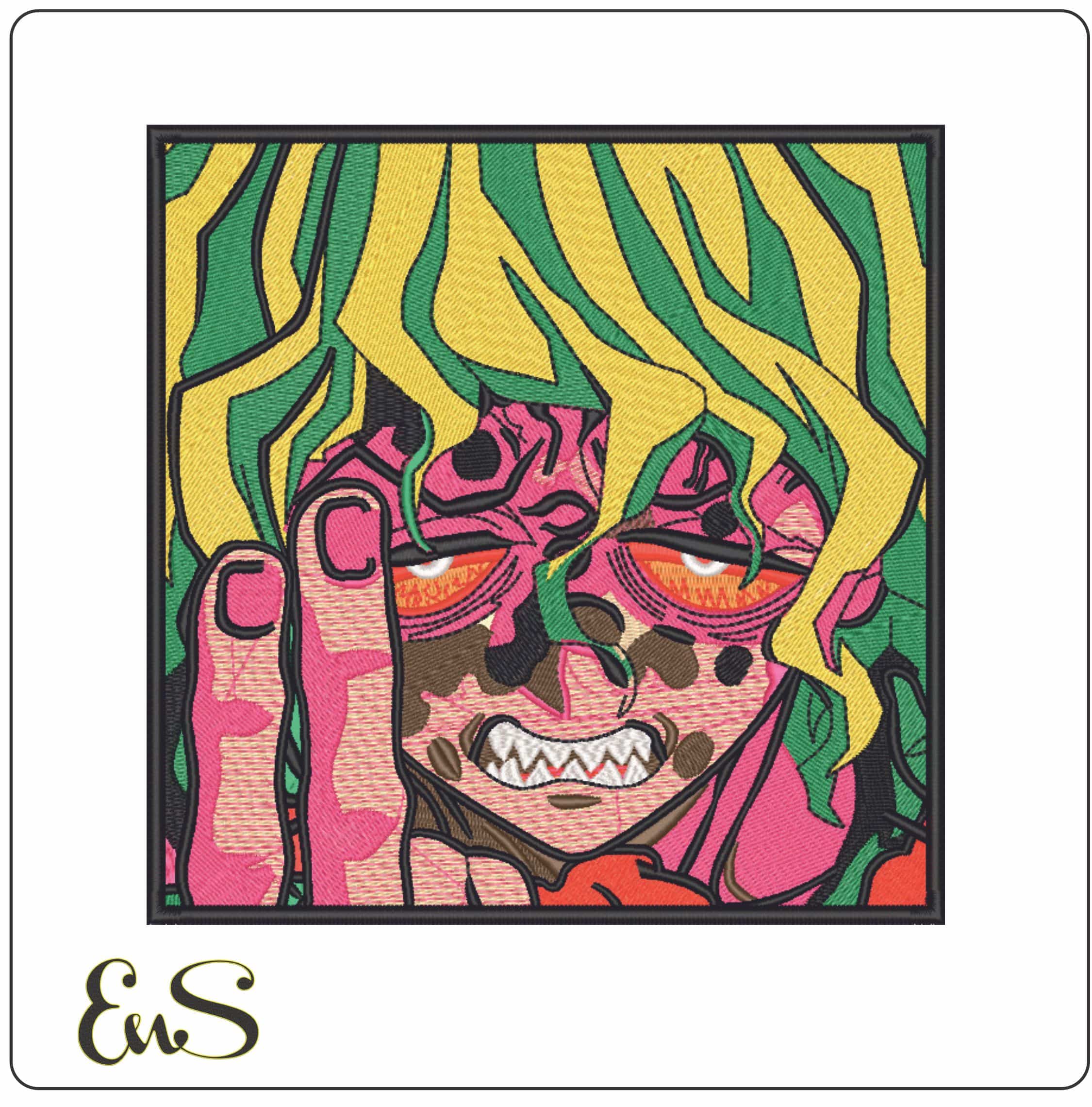 Gyutaro - Demon Slayer - Anime-Elegant embroidery design file - instant download