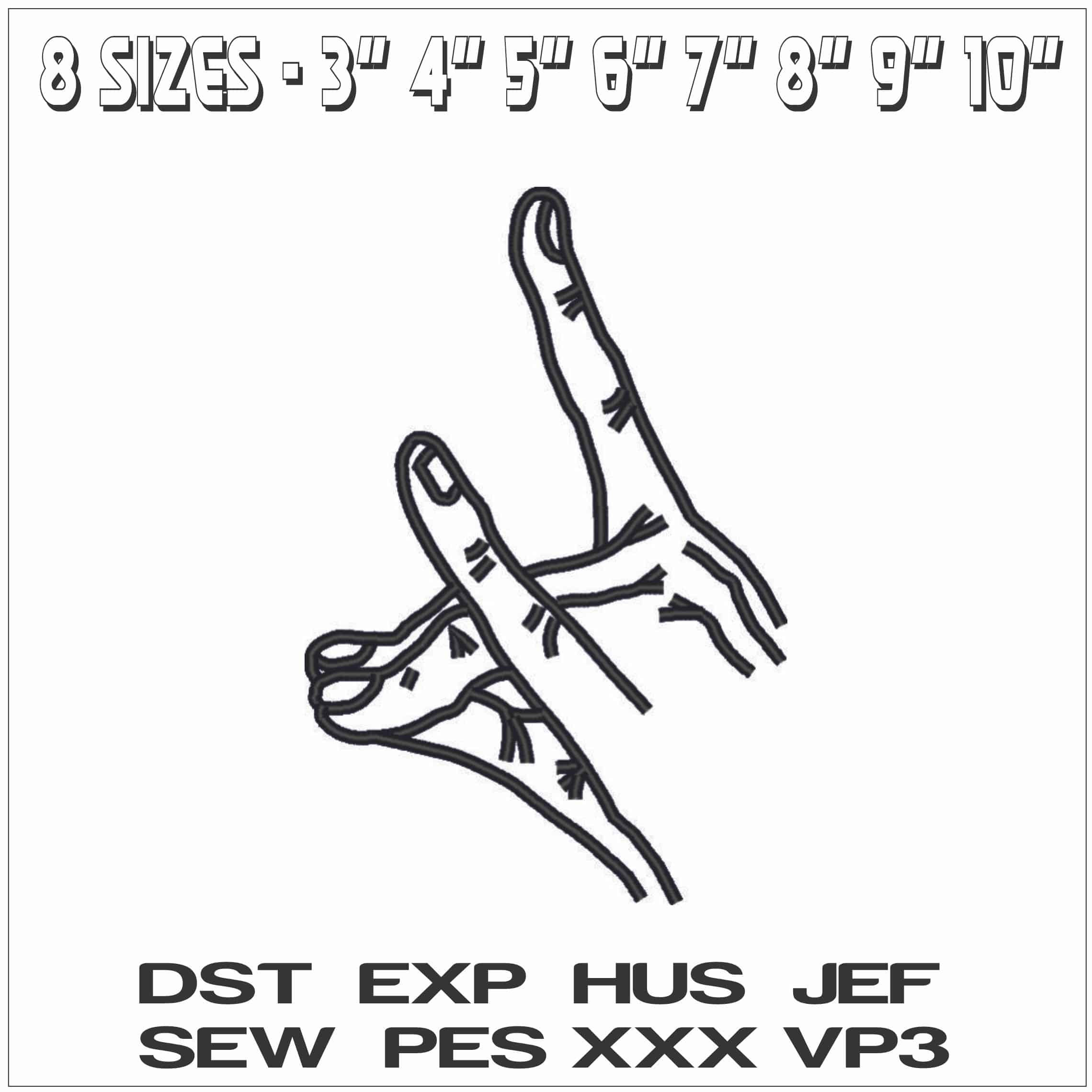 Hand Signs-Elegant embroidery design file - instant download — view 2