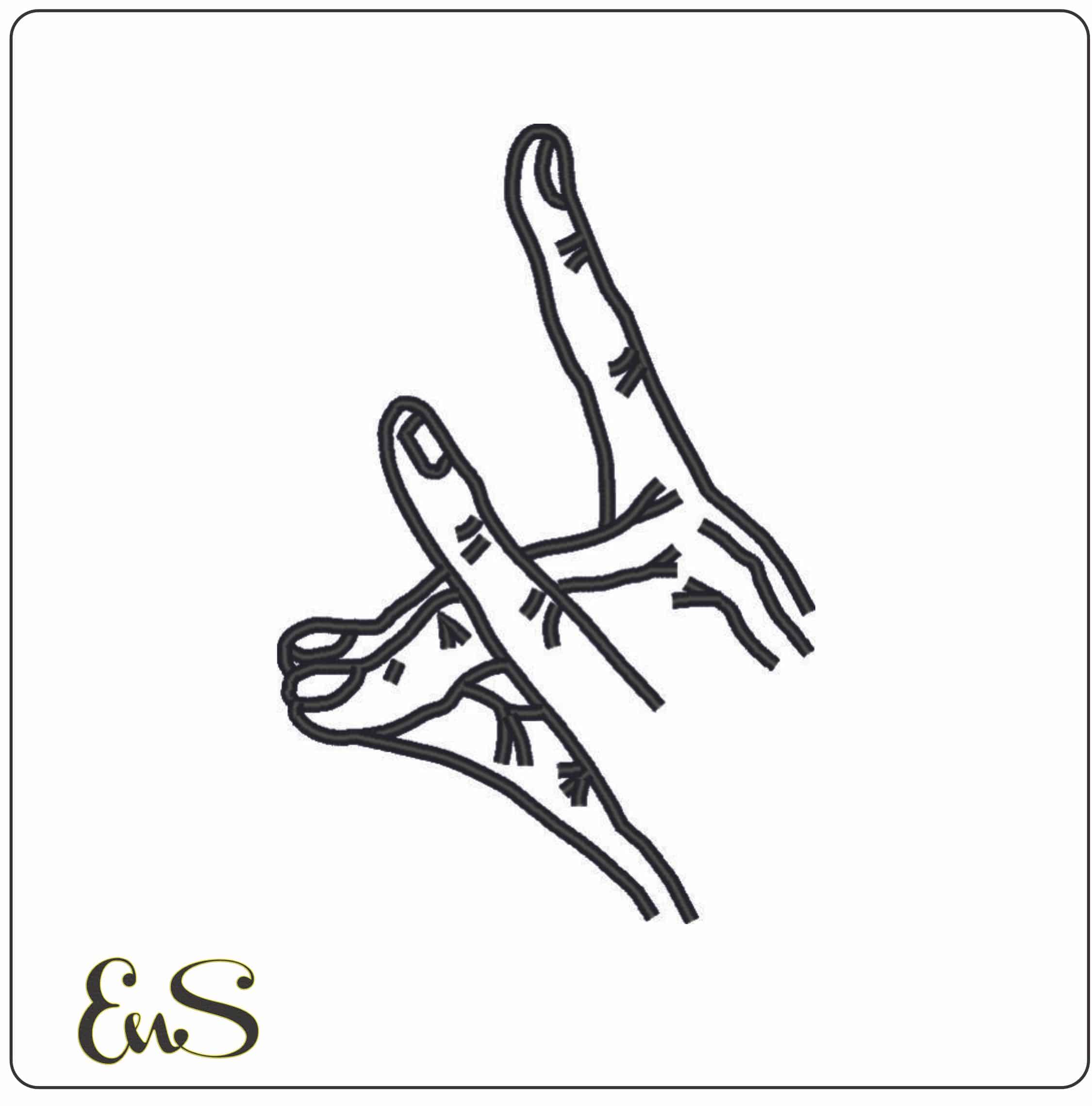 Hand Signs-Elegant embroidery design file - instant download