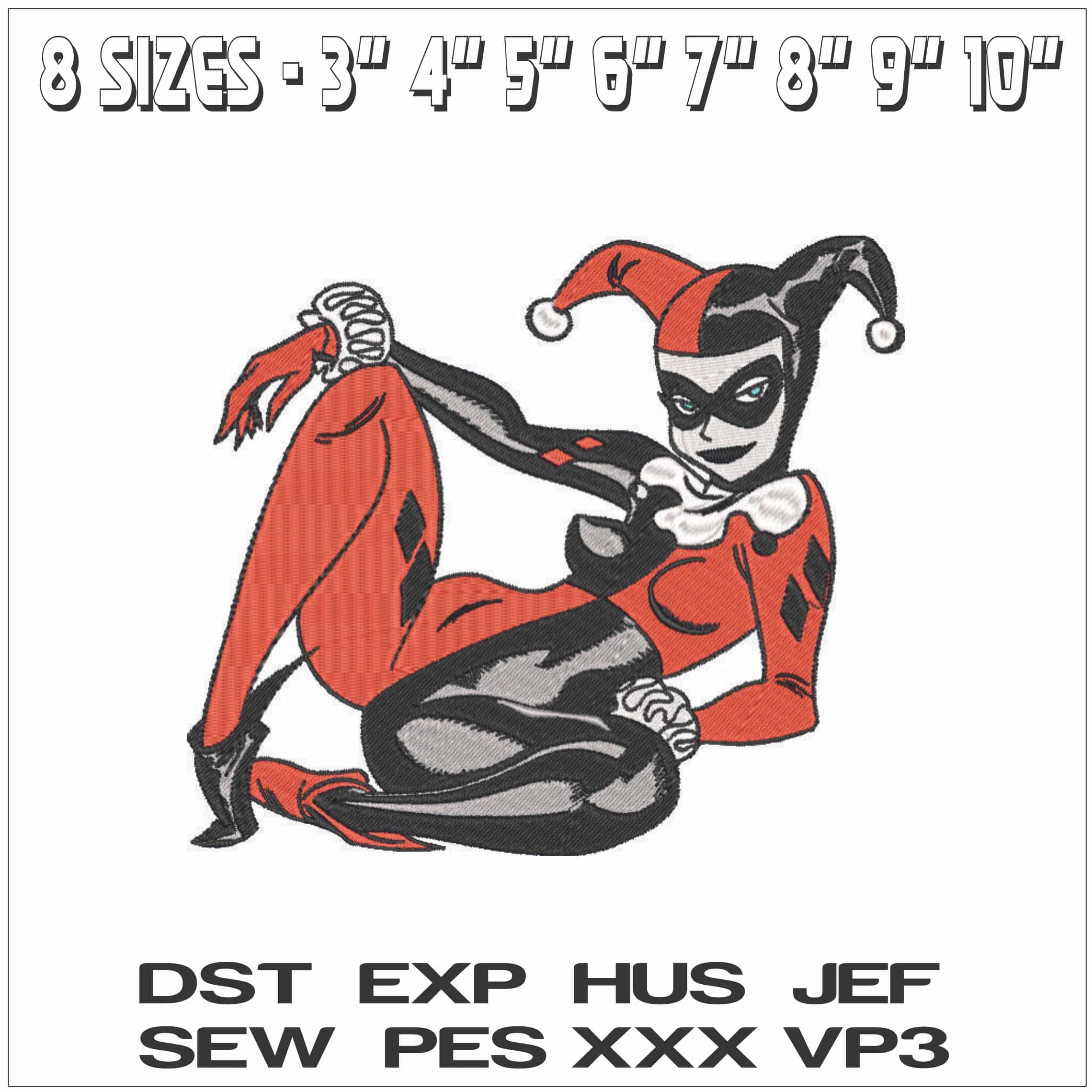 Harley Queen-Elegant embroidery design file - instant download — view 2