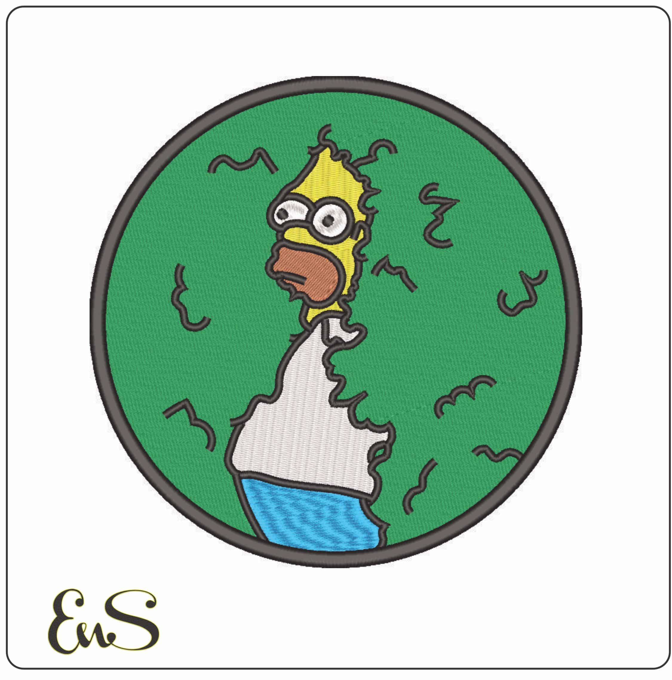 Homer Simpson in Hedge - The Simpsons-Elegant embroidery design file - instant download