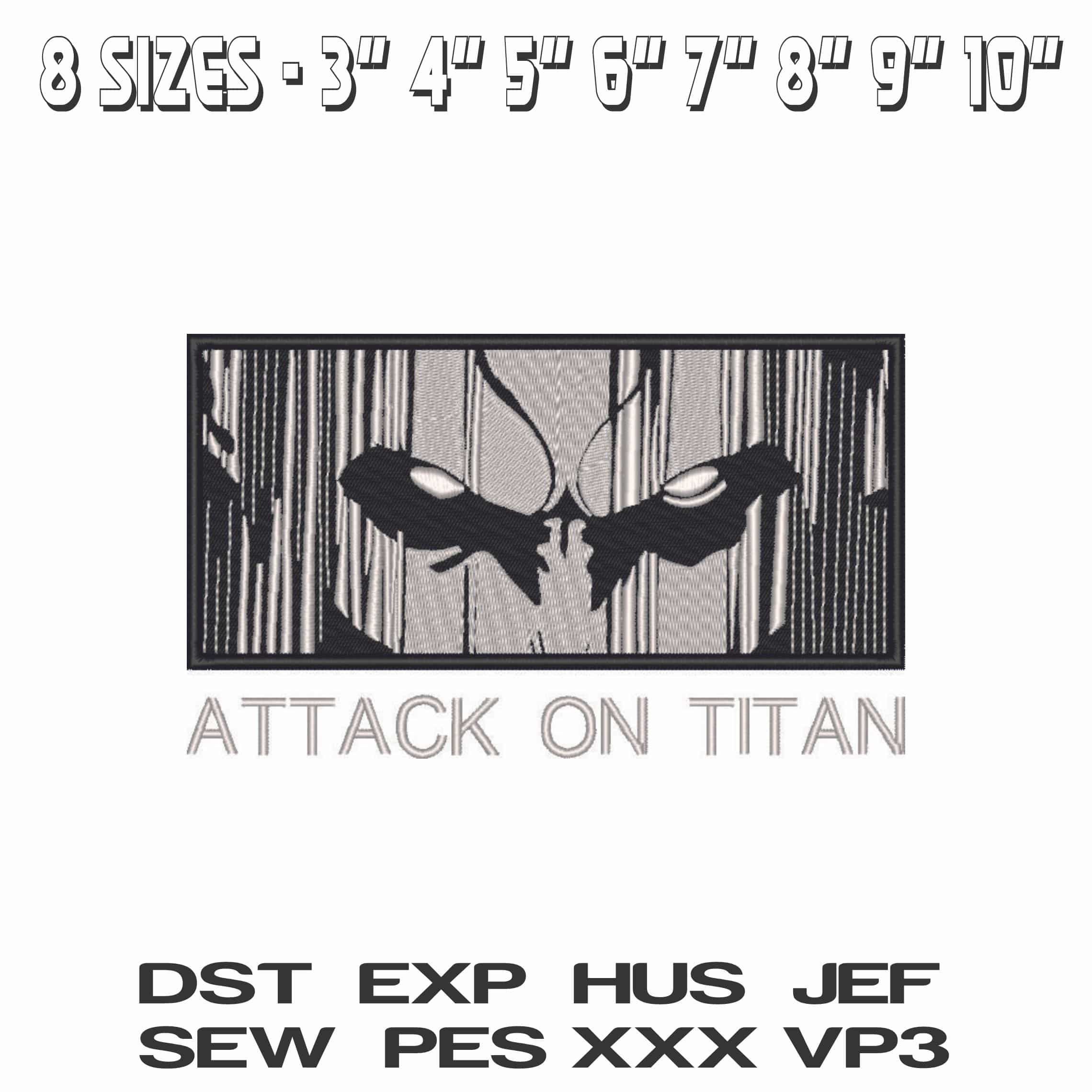 Iconic Eye Silhouette - Attack on Titan - Anime-Elegant embroidery design file - instant download — view 2