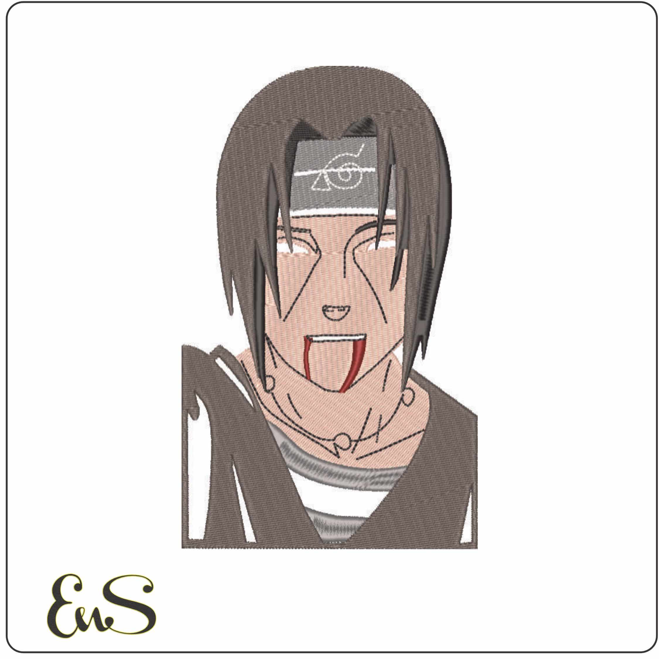 Itachi Uchiha - Naruto - Anime-Elegant embroidery design file - instant download