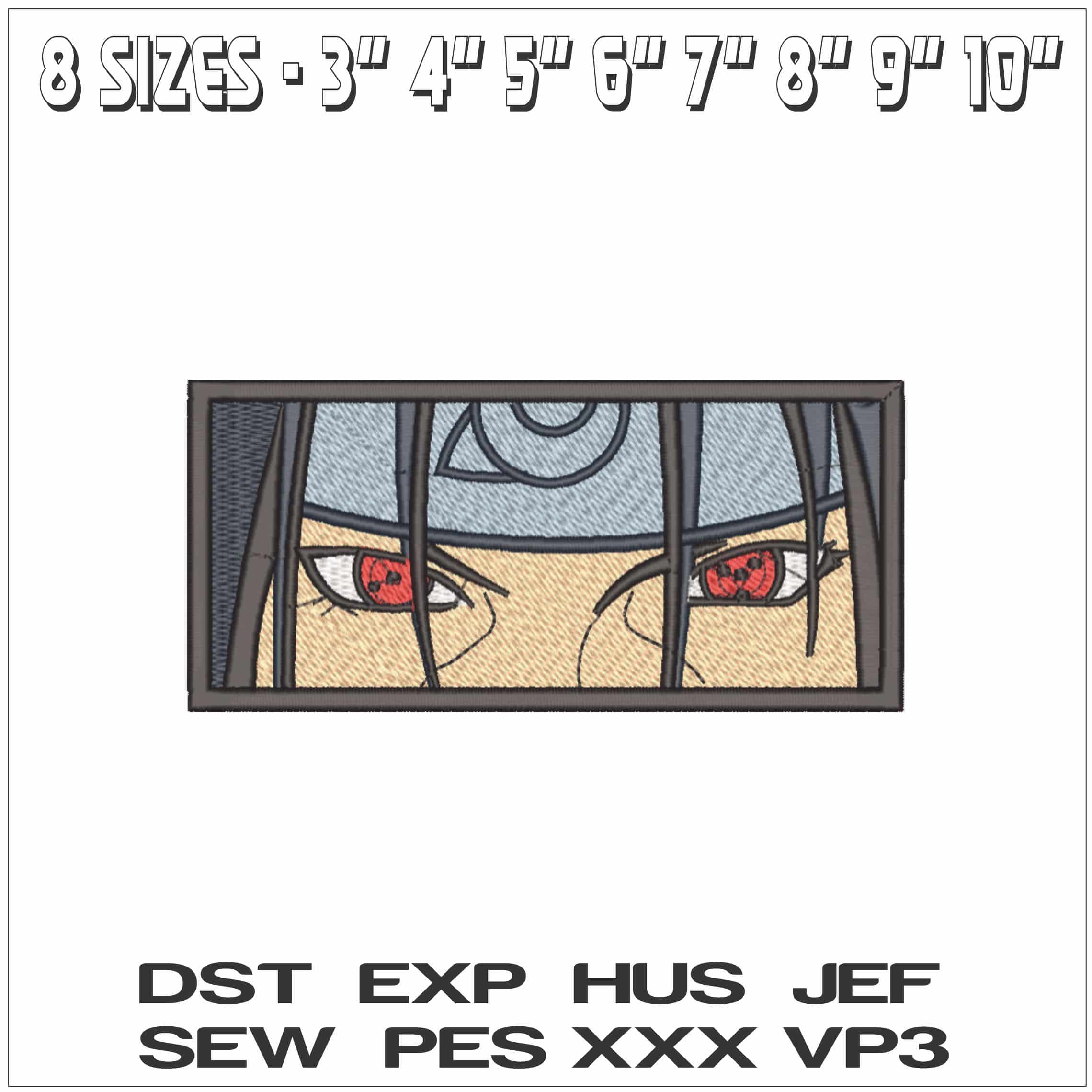 Itachi Uchiha Eyes - Naruto - Anime-Elegant embroidery design file - instant download — view 2