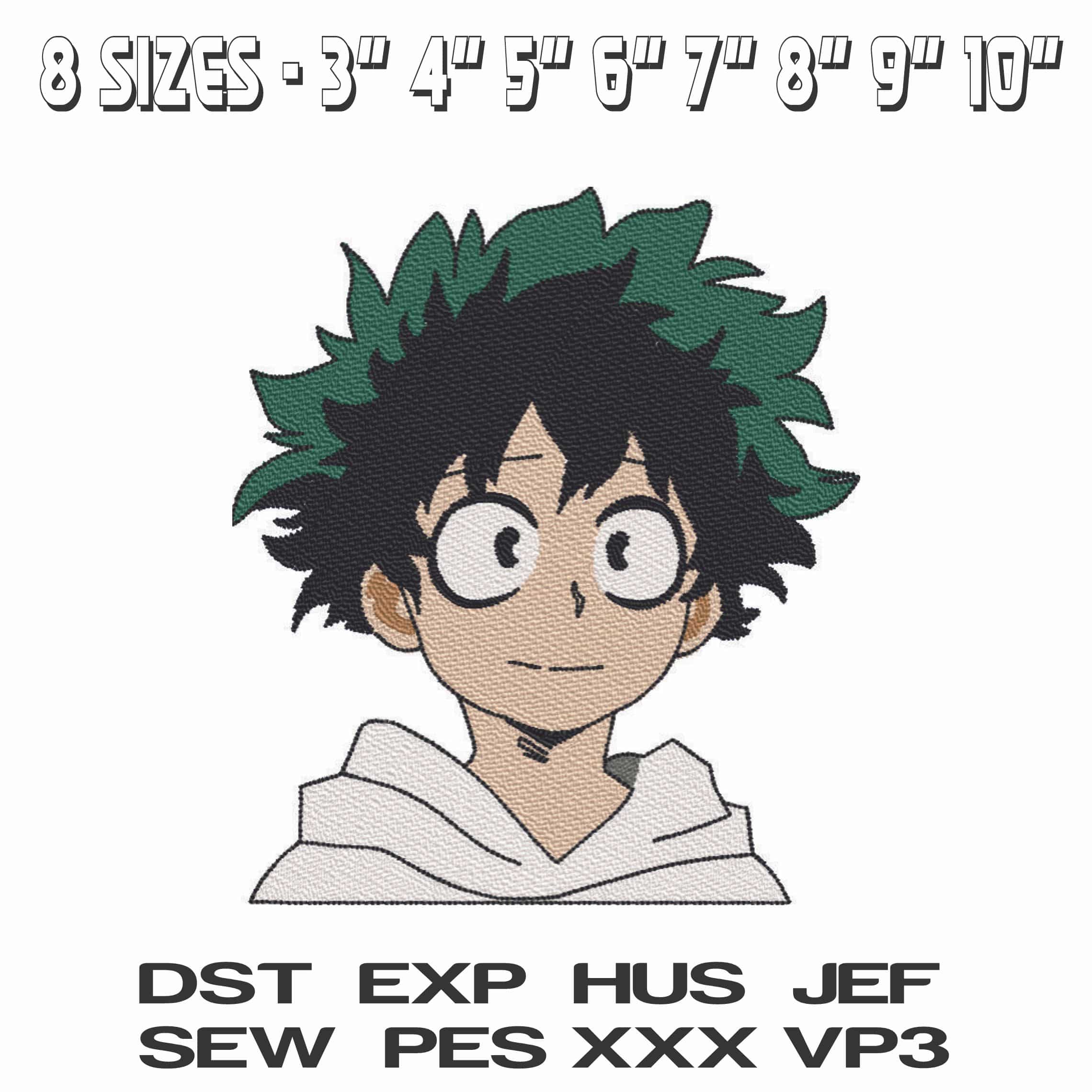 Izuku Midoriya Deku - Hero Academia - Anime-Elegant embroidery design file - instant download — view 2