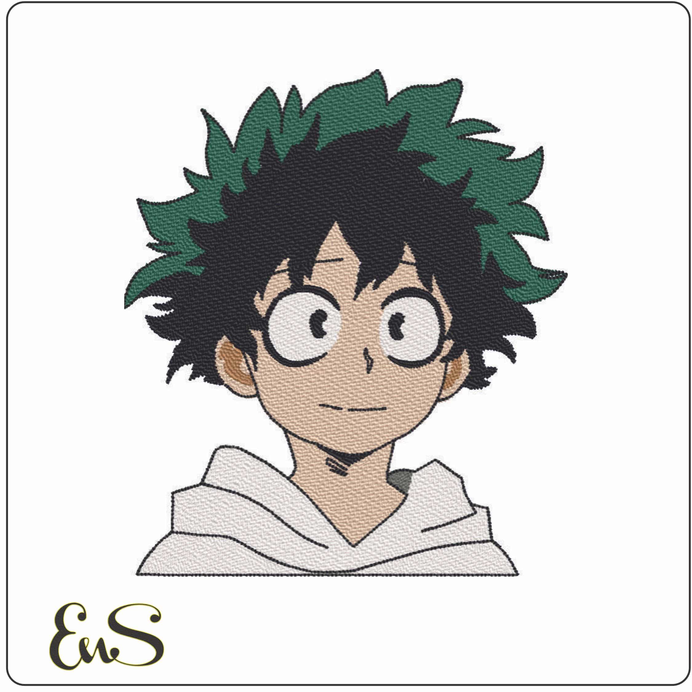 Izuku Midoriya Deku - Hero Academia - Anime-Elegant embroidery design file - instant download