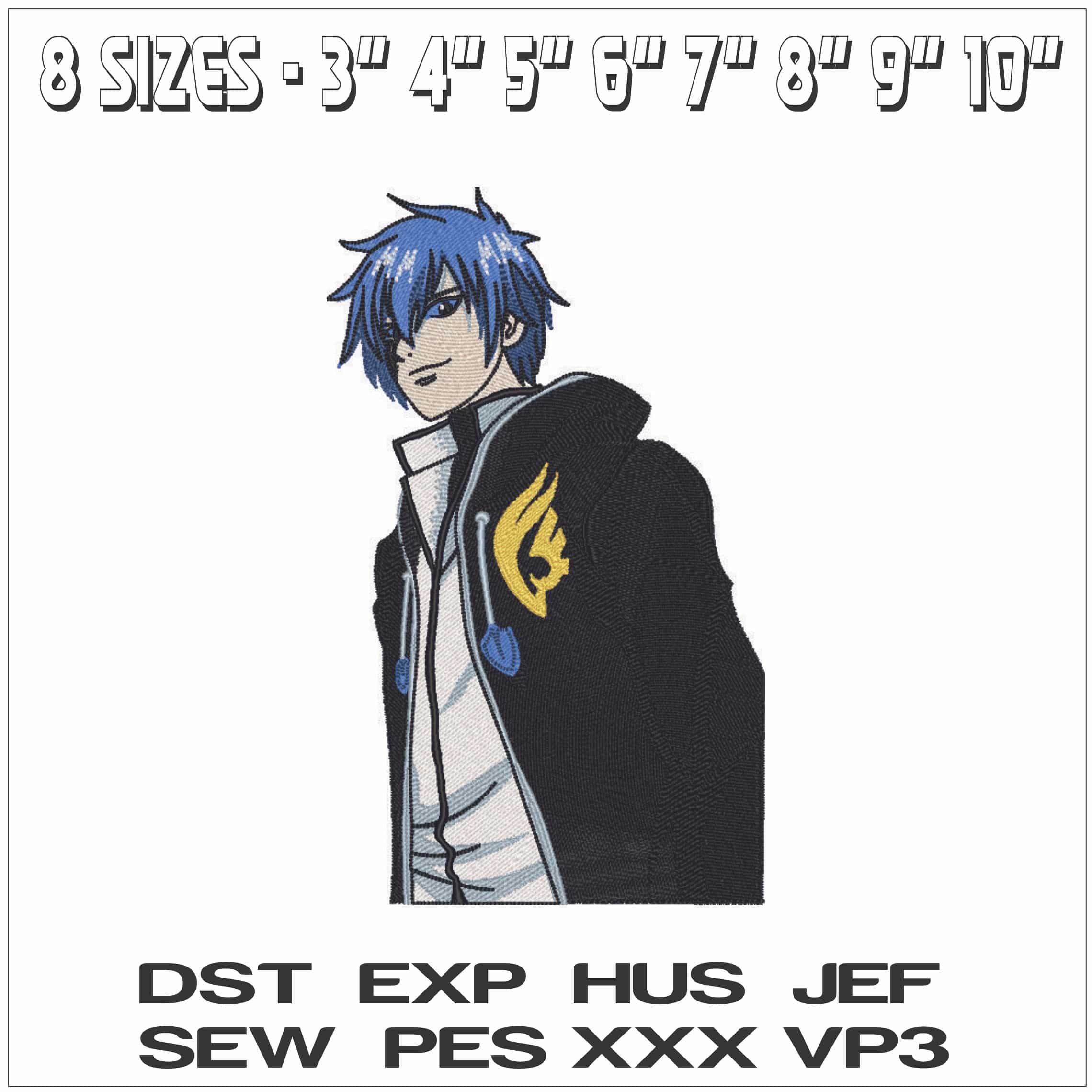 Jellal Fernandes - Fairy Tail - Anime-Elegant embroidery design file - instant download — view 2