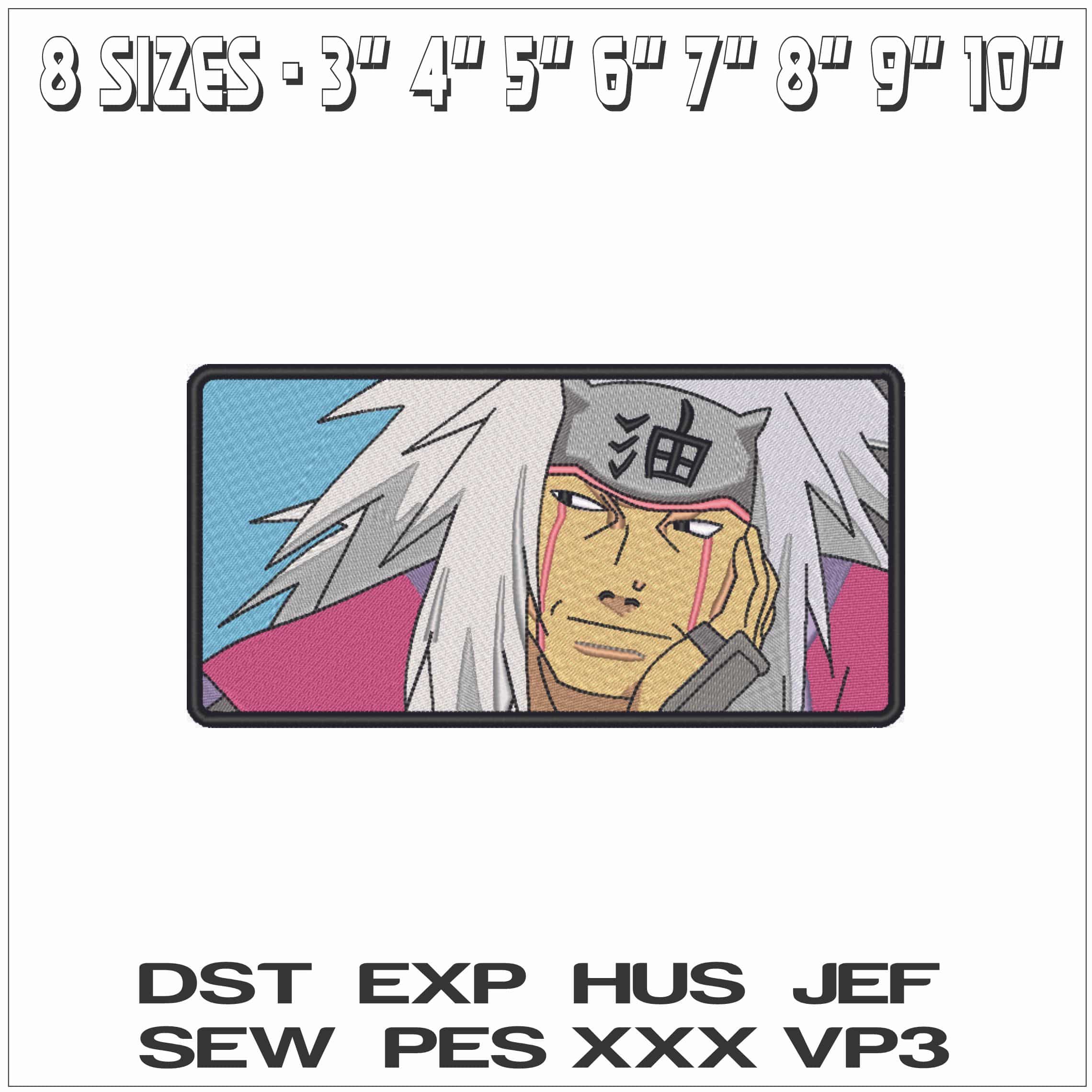 Jiraiya Mirada - Naruto - Anime-Elegant embroidery design file - instant download — view 2