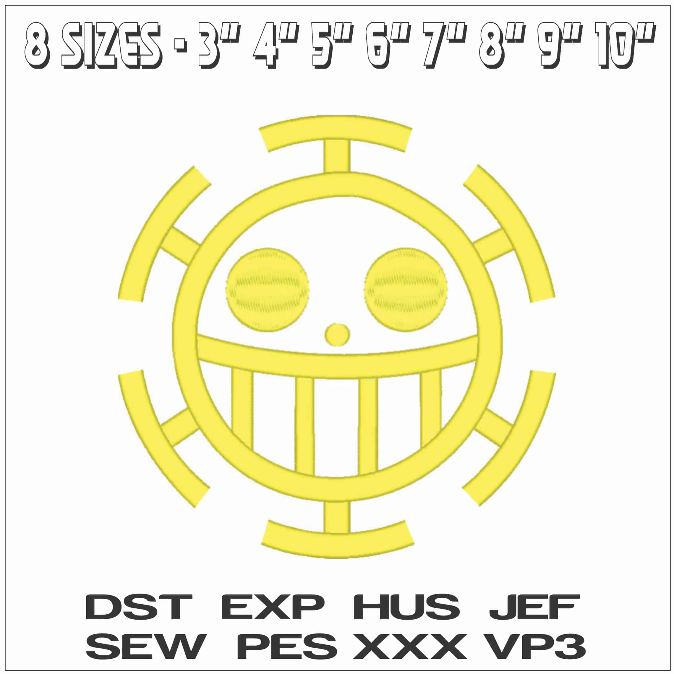 Jolly Roger Logo - One Piece - Anime-Elegant embroidery design file - instant download — view 2