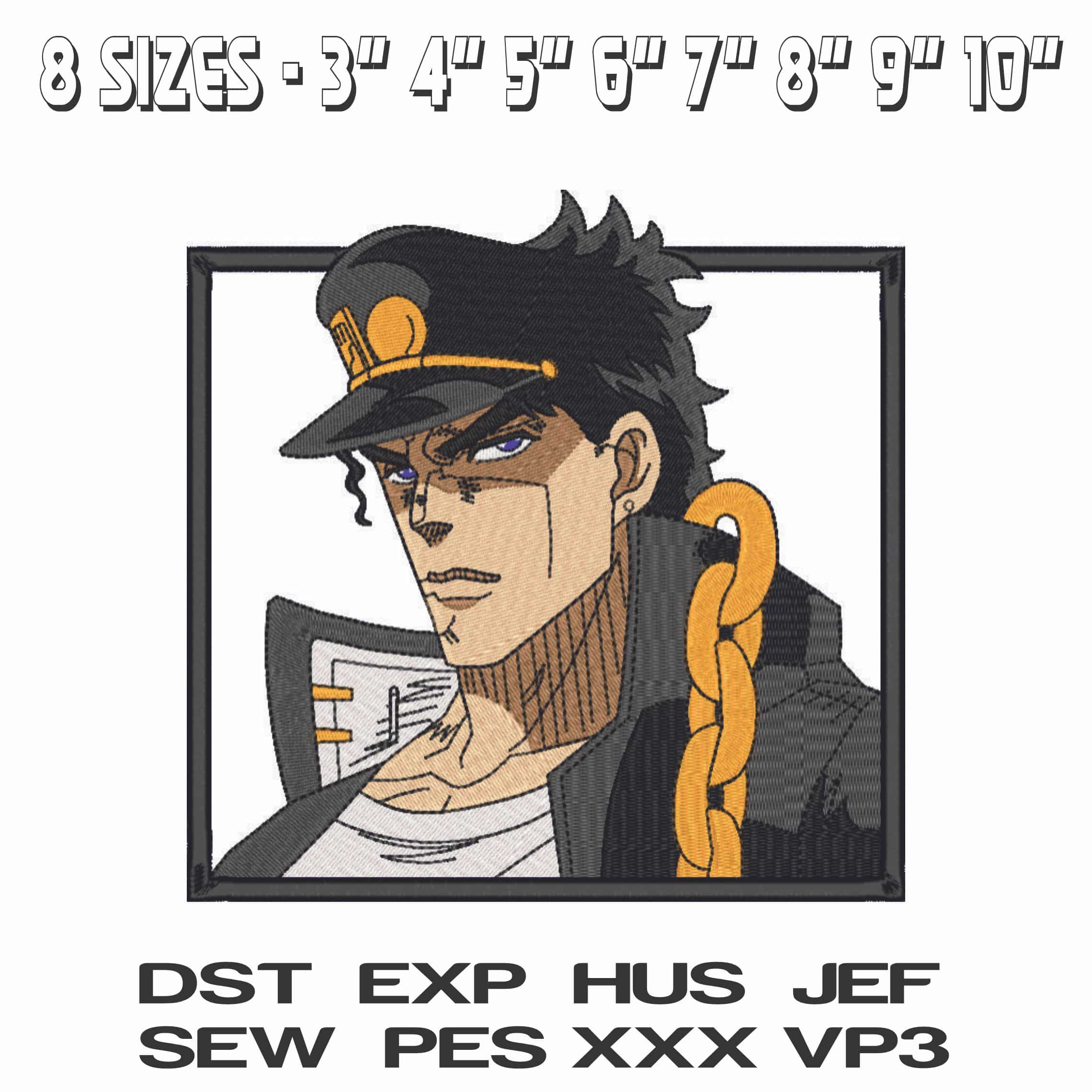 Jotaro Kujo  - Jojo Adventure - Anime-Elegant embroidery design file - instant download — view 2