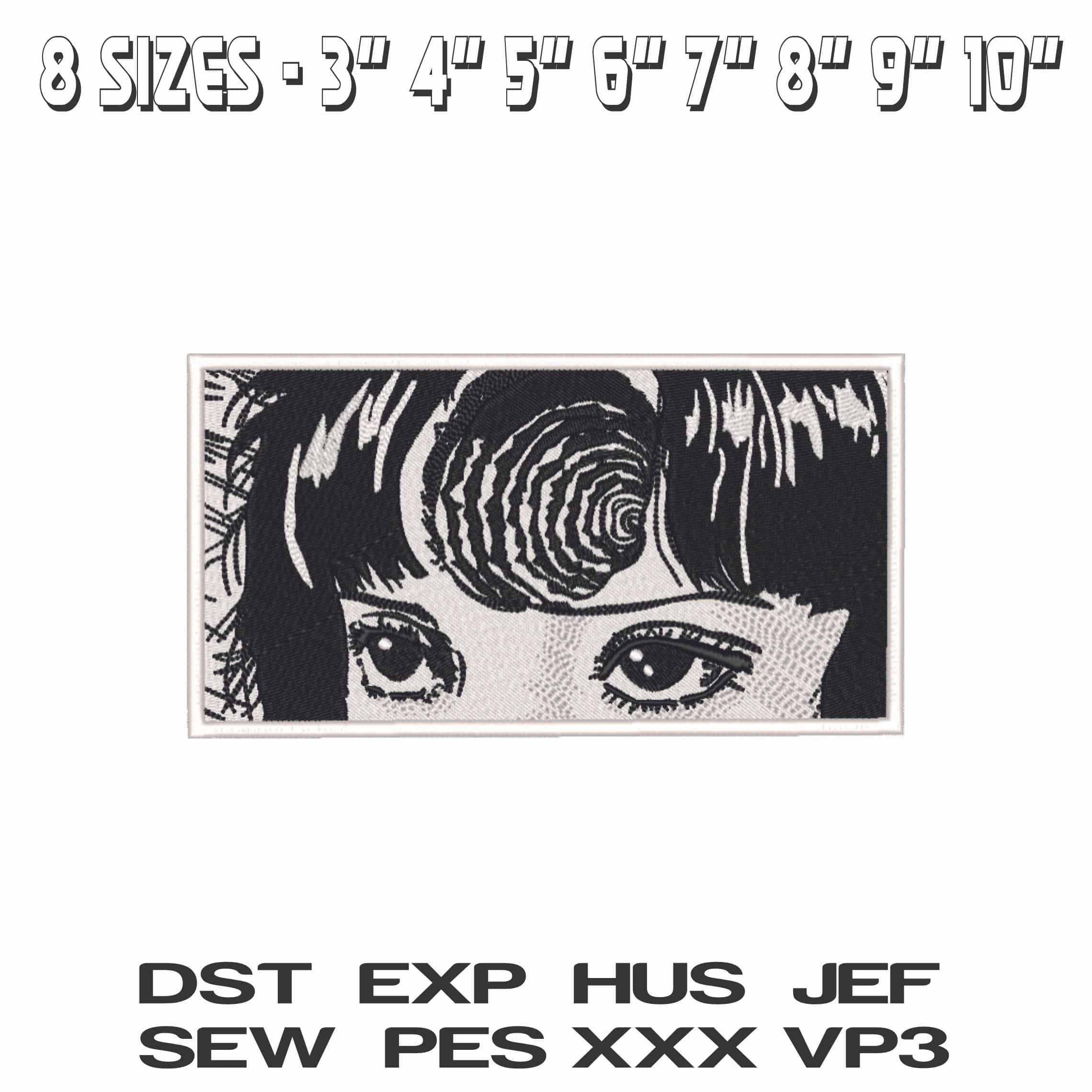 Junji Ito - Uzumaki - Anime-Elegant embroidery design file - instant download — view 2