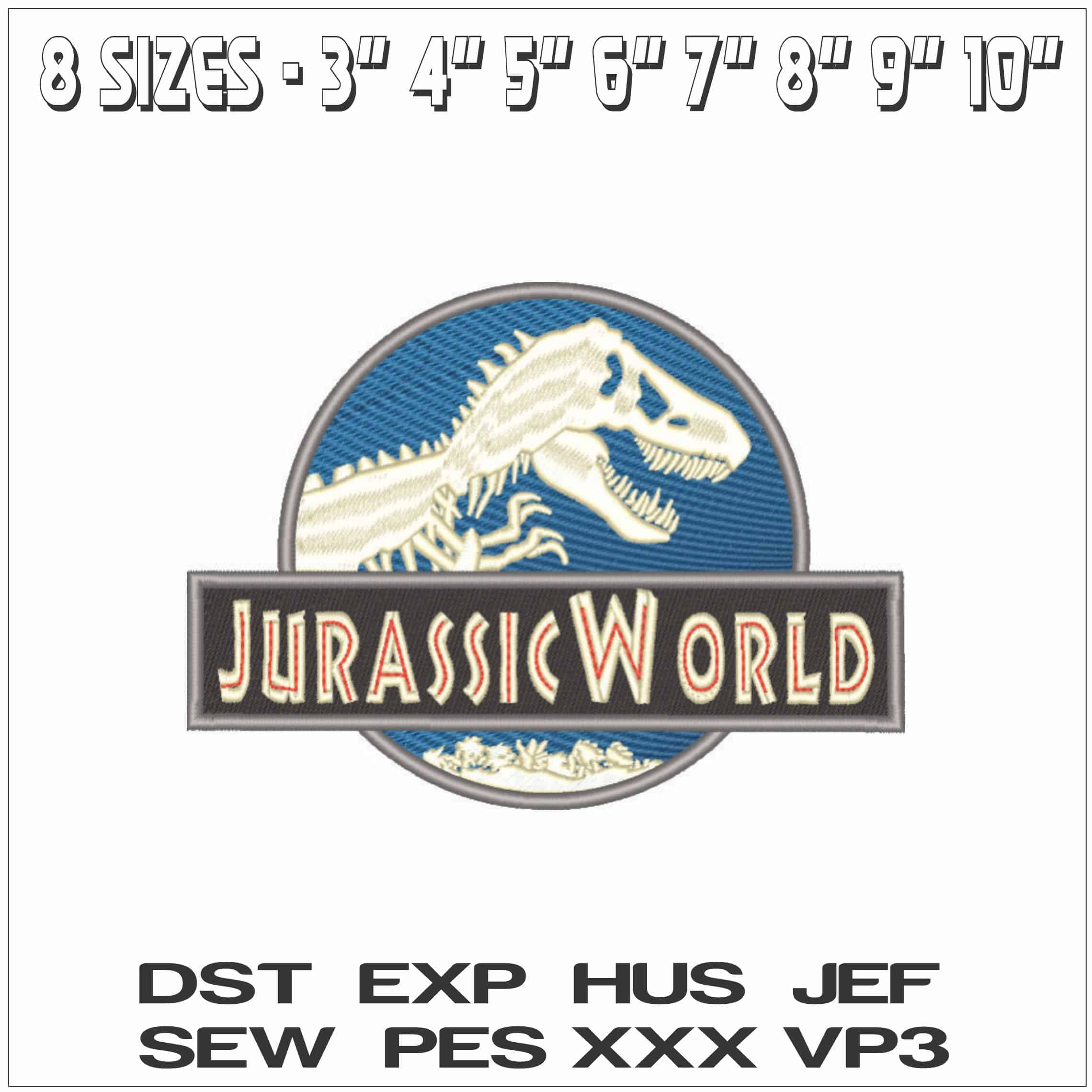 Jurasic World-Elegant embroidery design file - instant download — view 2