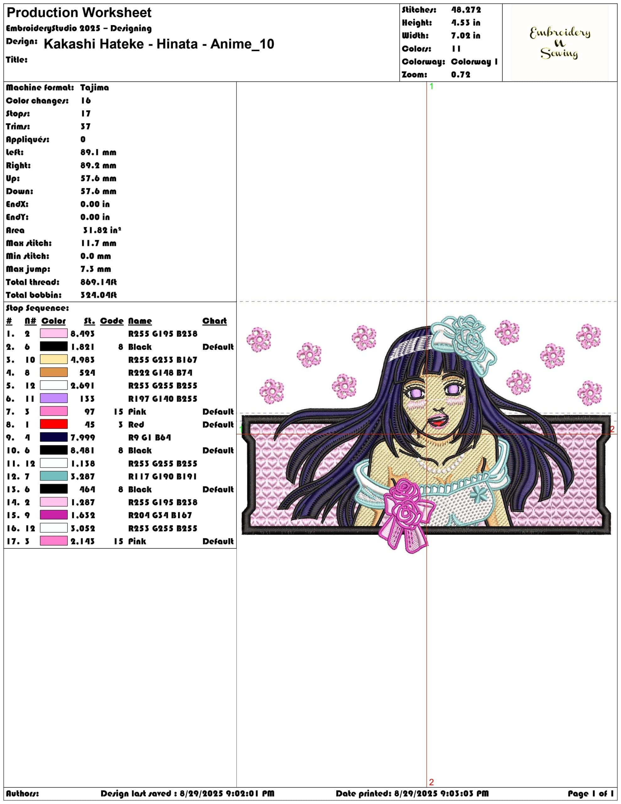 Kakashi Hateke - Hinata - Anime-Elegant embroidery design file - instant download — view 3