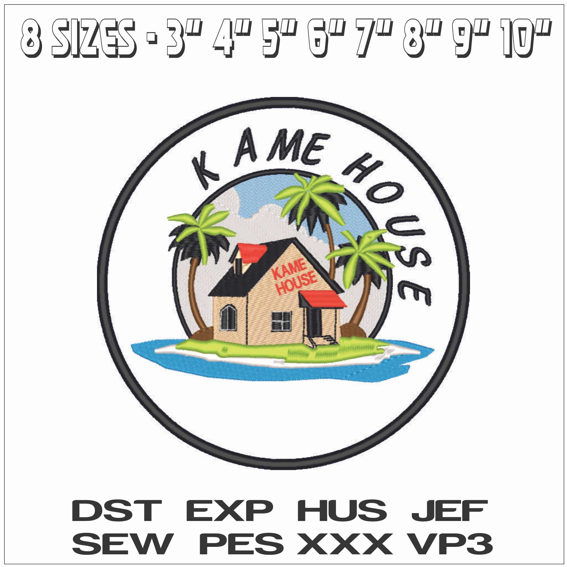 Kane house on a beach-Elegant embroidery design file - instant download — view 2