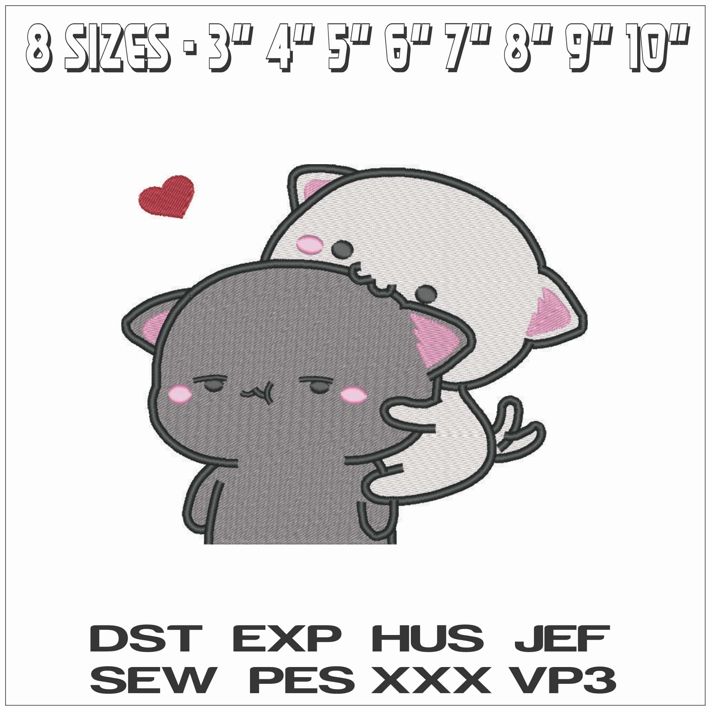Kawaii Cuties Cats-Elegant embroidery design file - instant download — view 2