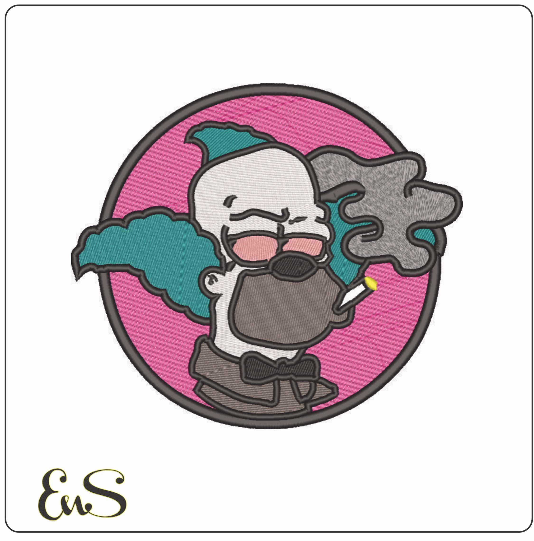 Krusty the Clown - The Simpsons-Elegant embroidery design file - instant download