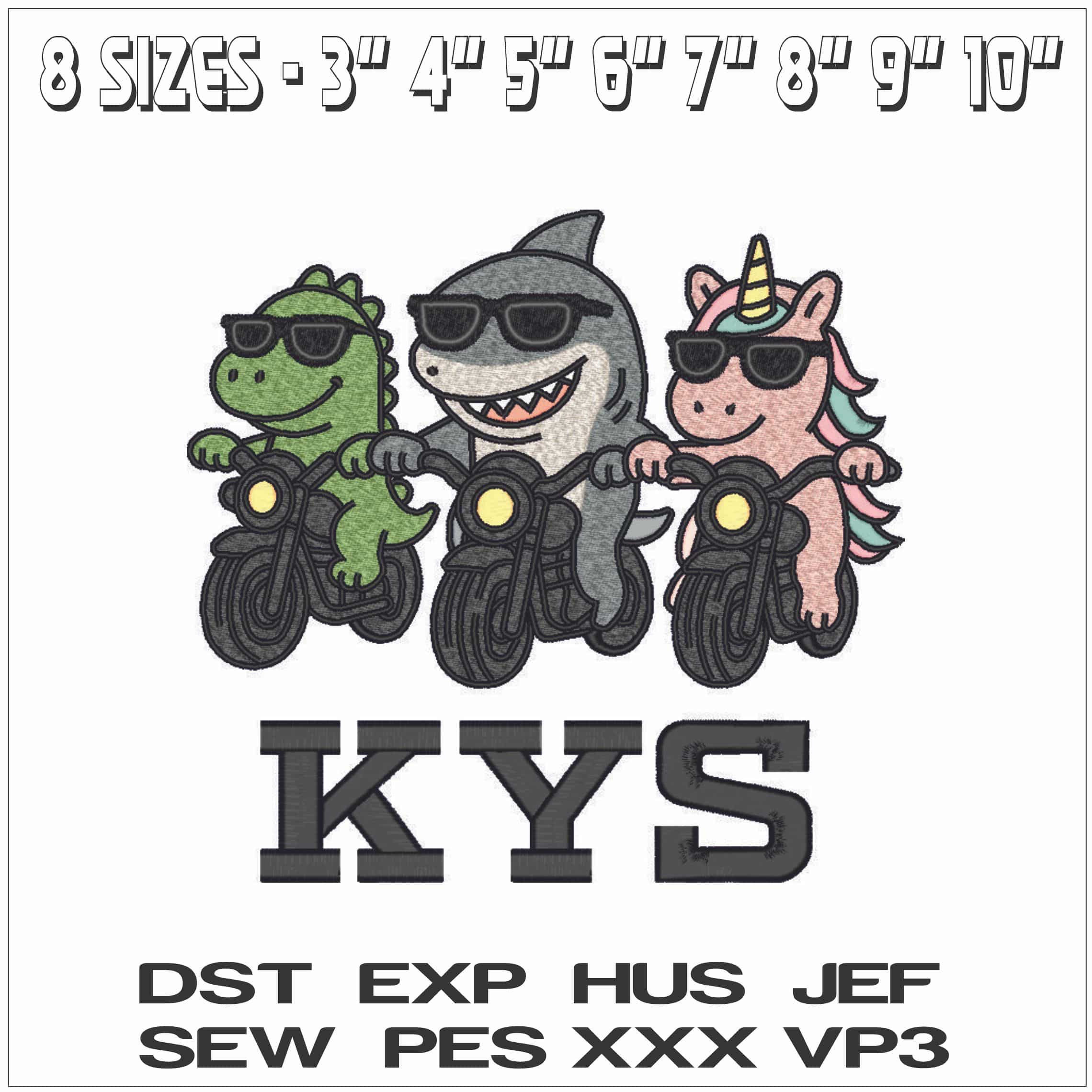 KYS on Bikes-Elegant embroidery design file - instant download — view 2