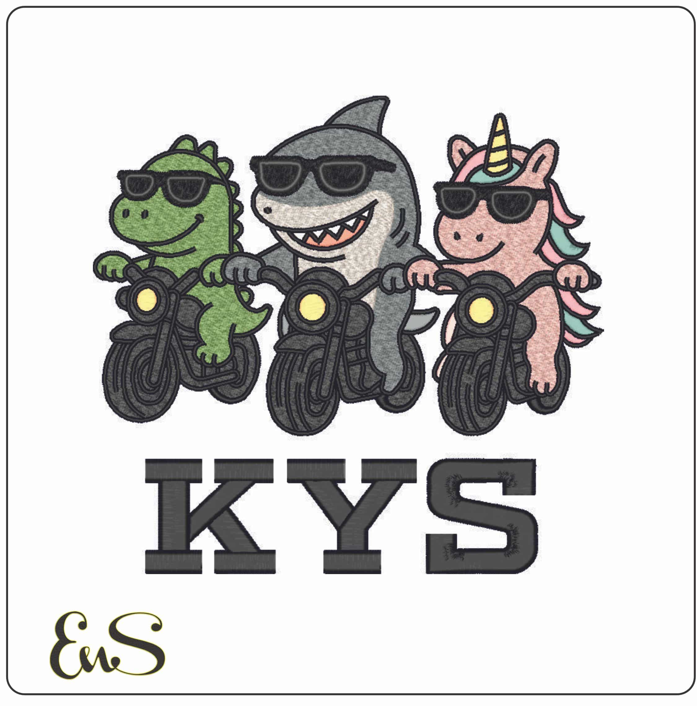 KYS on Bikes-Elegant embroidery design file - instant download
