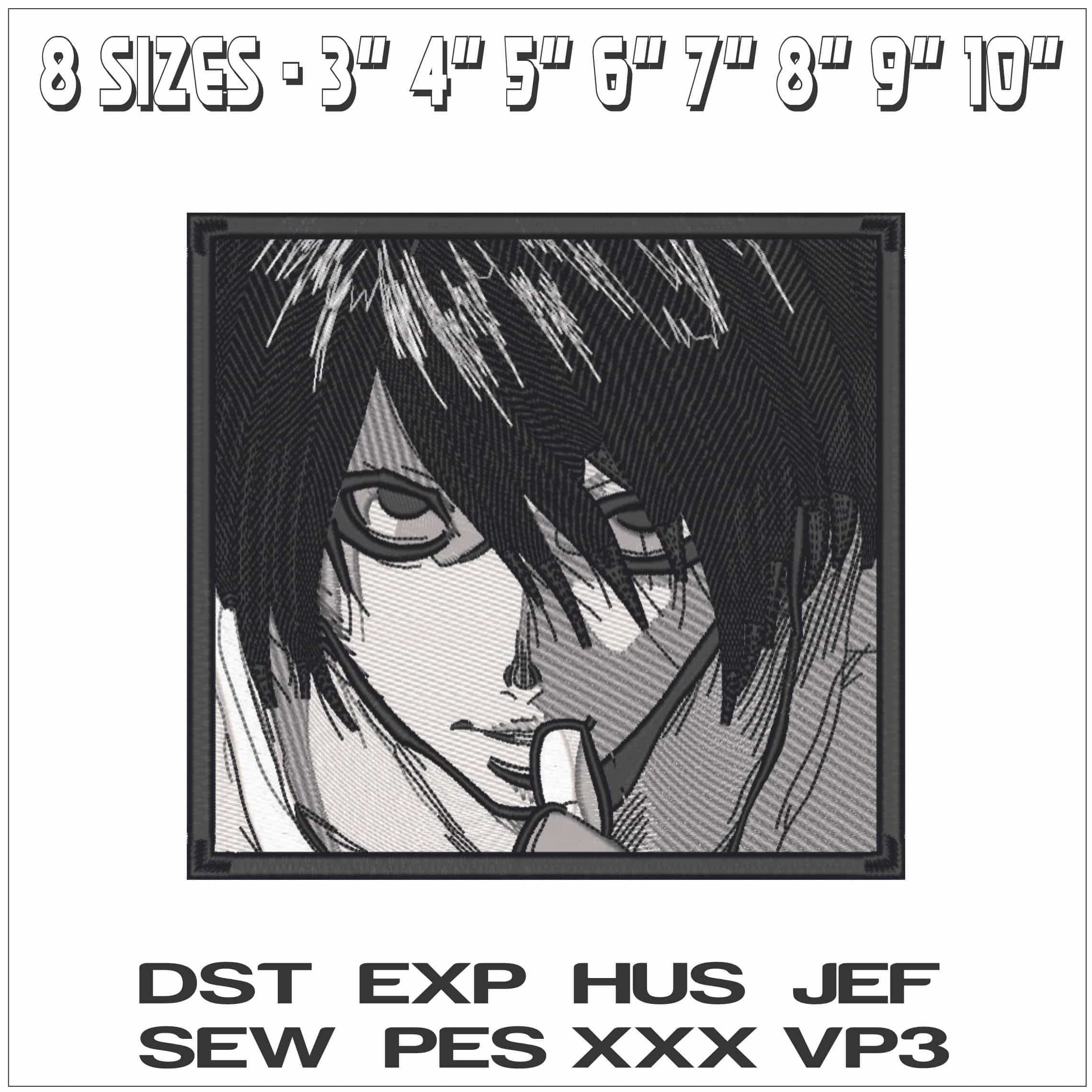 L Death Note - Anime-Elegant embroidery design file - instant download — view 2