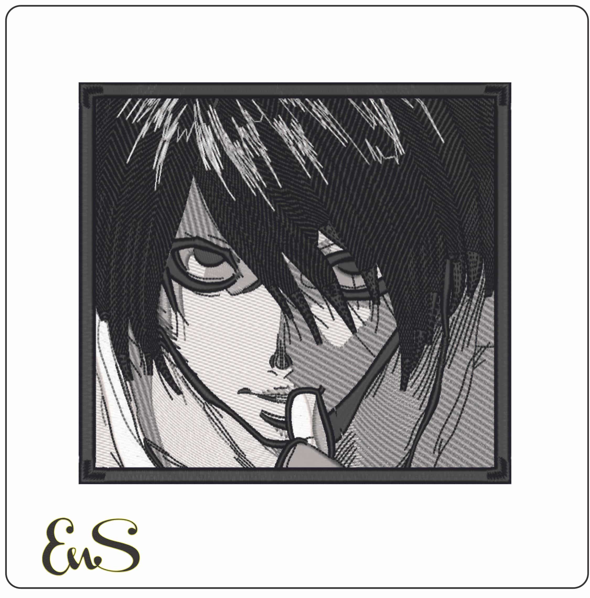 L Death Note - Anime-Elegant embroidery design file - instant download