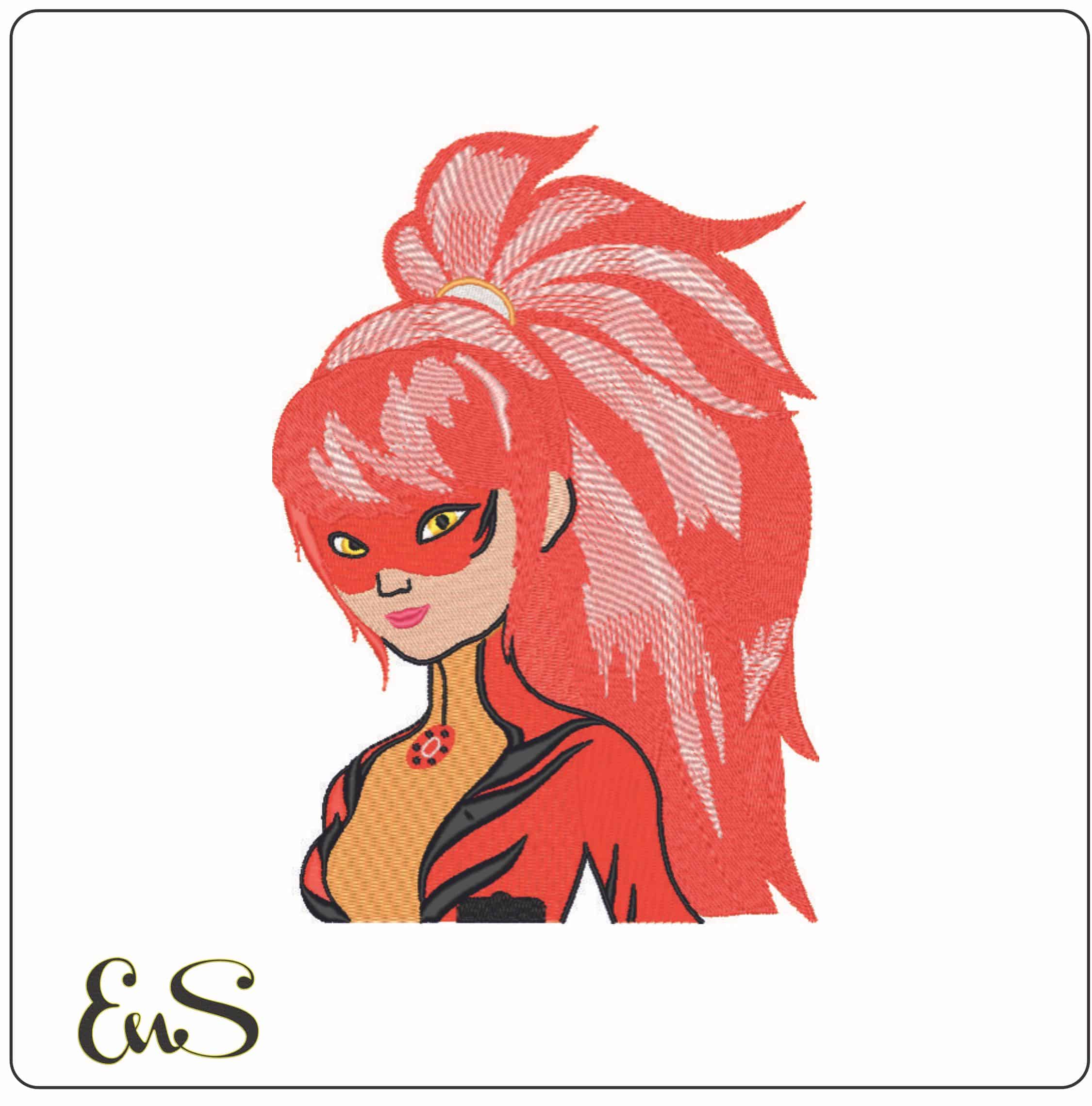 Ladydragon Fei Wu - Miraculous World Shanghai - Anime-Elegant embroidery design file - instant download