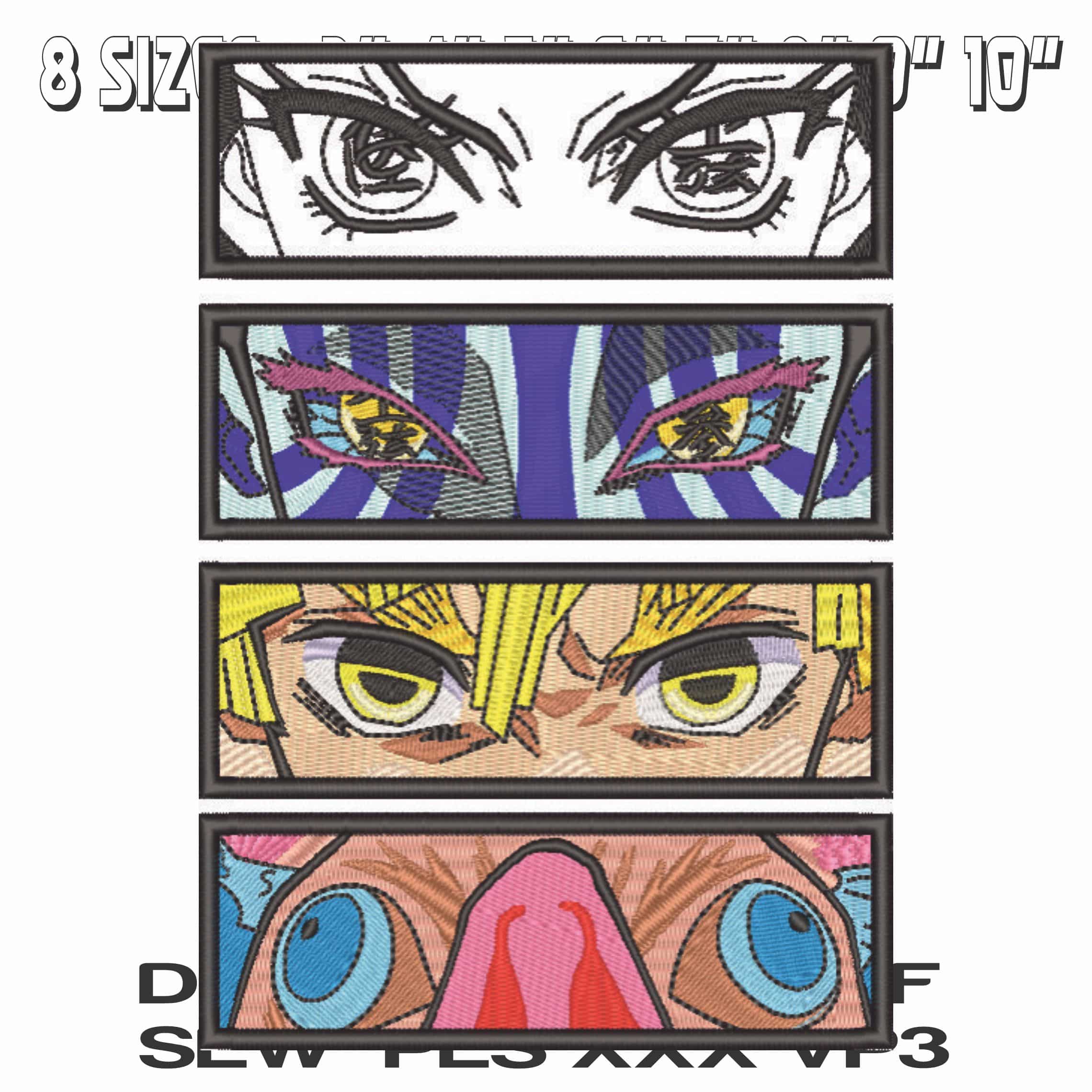 Legends Eyes - Anime-Elegant embroidery design file - instant download — view 2