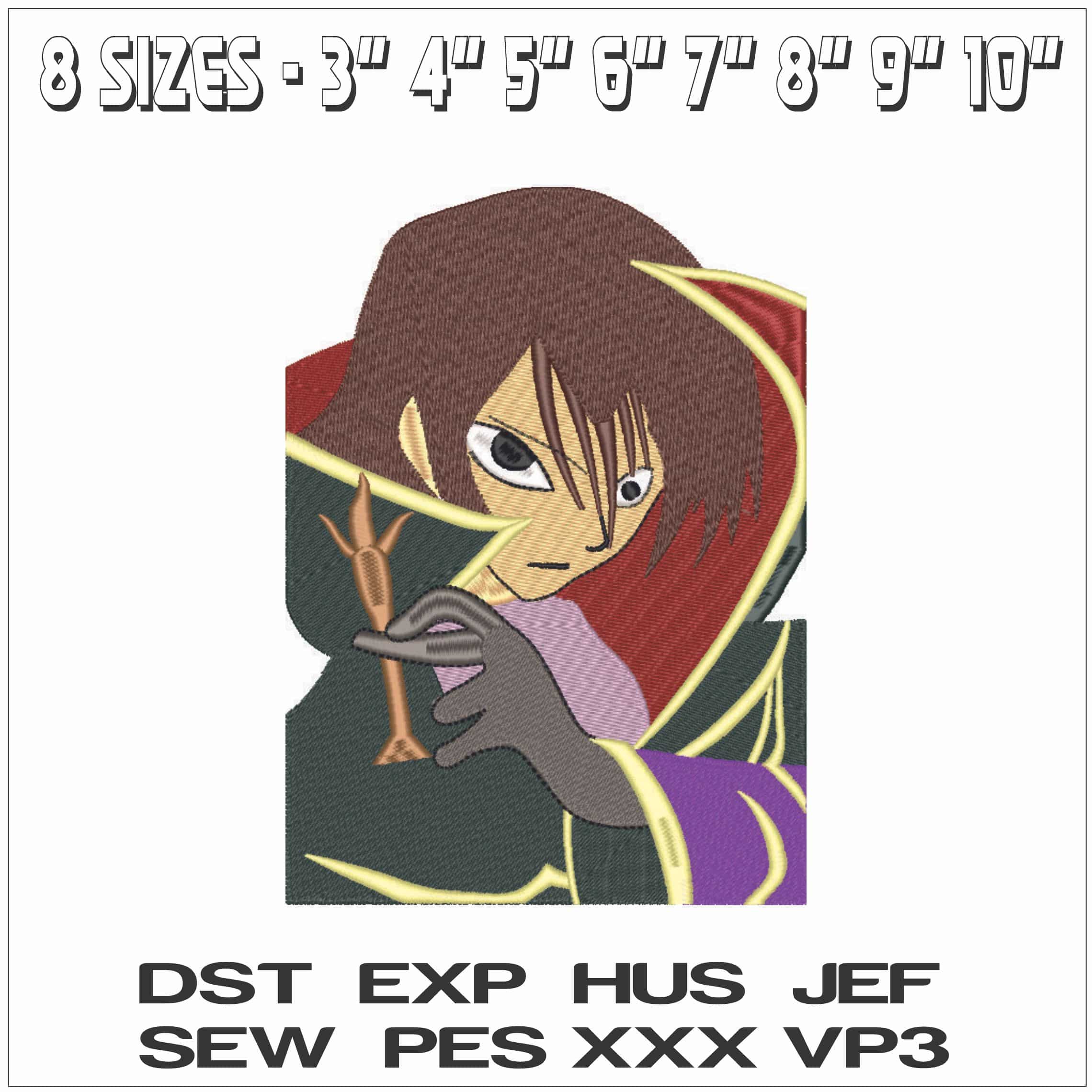Lelouch vi Britannia - Code Geass - Anime-Elegant embroidery design file - instant download — view 2
